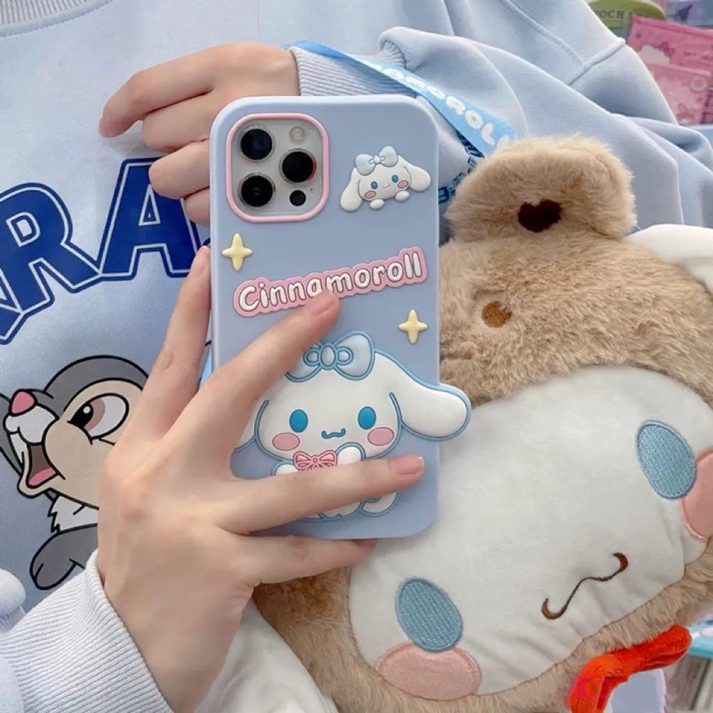 Big Ribbon Cinnamoroll Blue Soft iPhone Case 11 12 13 14 15 Pro Promax