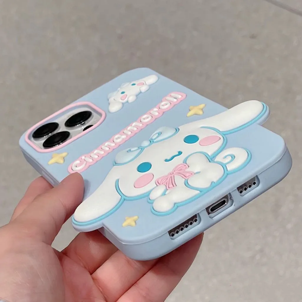 Big Ribbon Cinnamoroll Blue Soft iPhone Case 11 12 13 14 15 Pro Promax