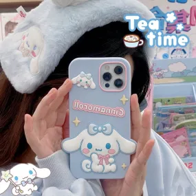 Big Ribbon Cinnamoroll Blue Soft iPhone Case 11 12 13 14 15 Pro Promax