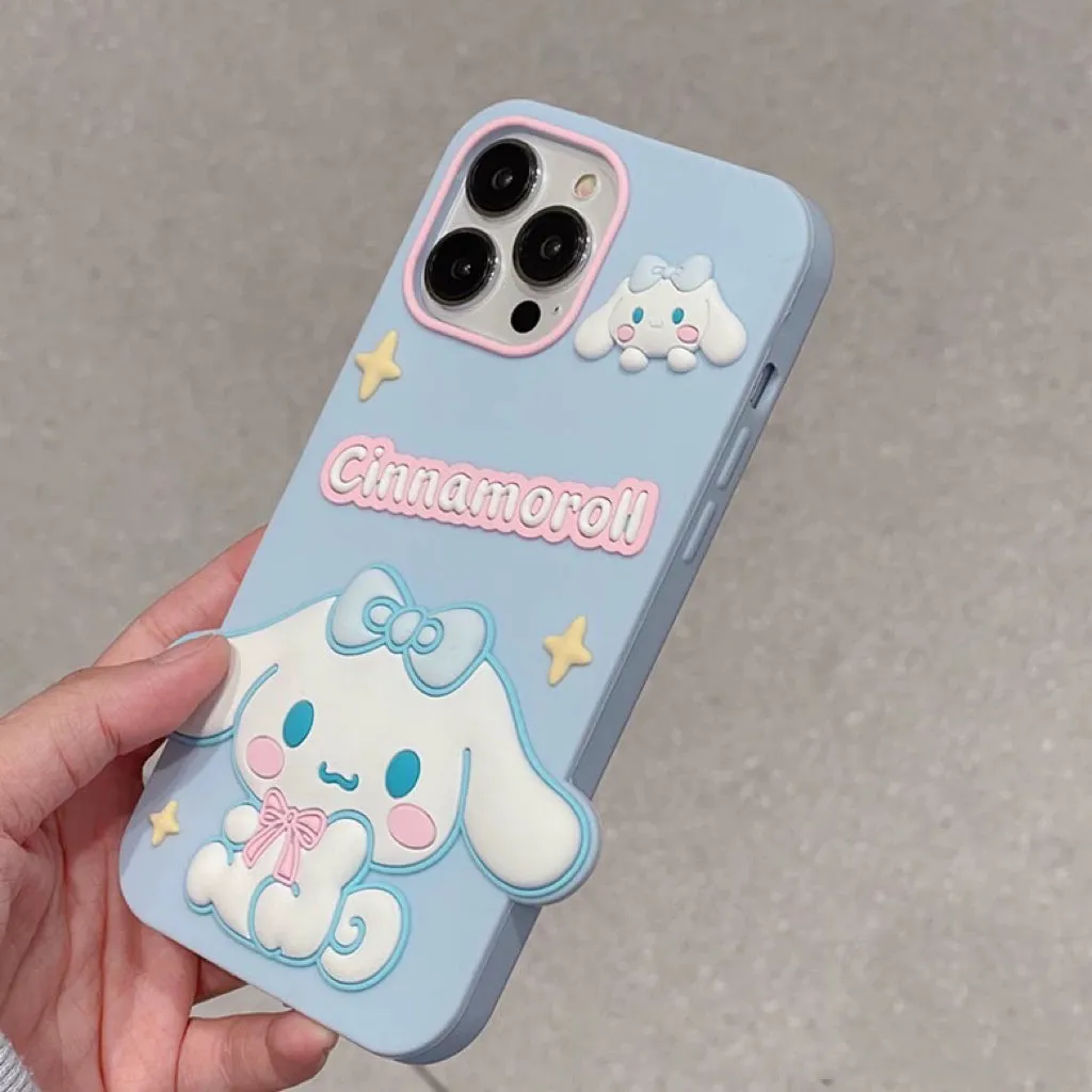 Big Ribbon Cinnamoroll Blue Soft iPhone Case 11 12 13 14 15 Pro Promax