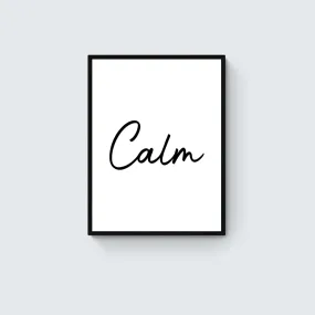 Calm Words Wood Framed Art Print