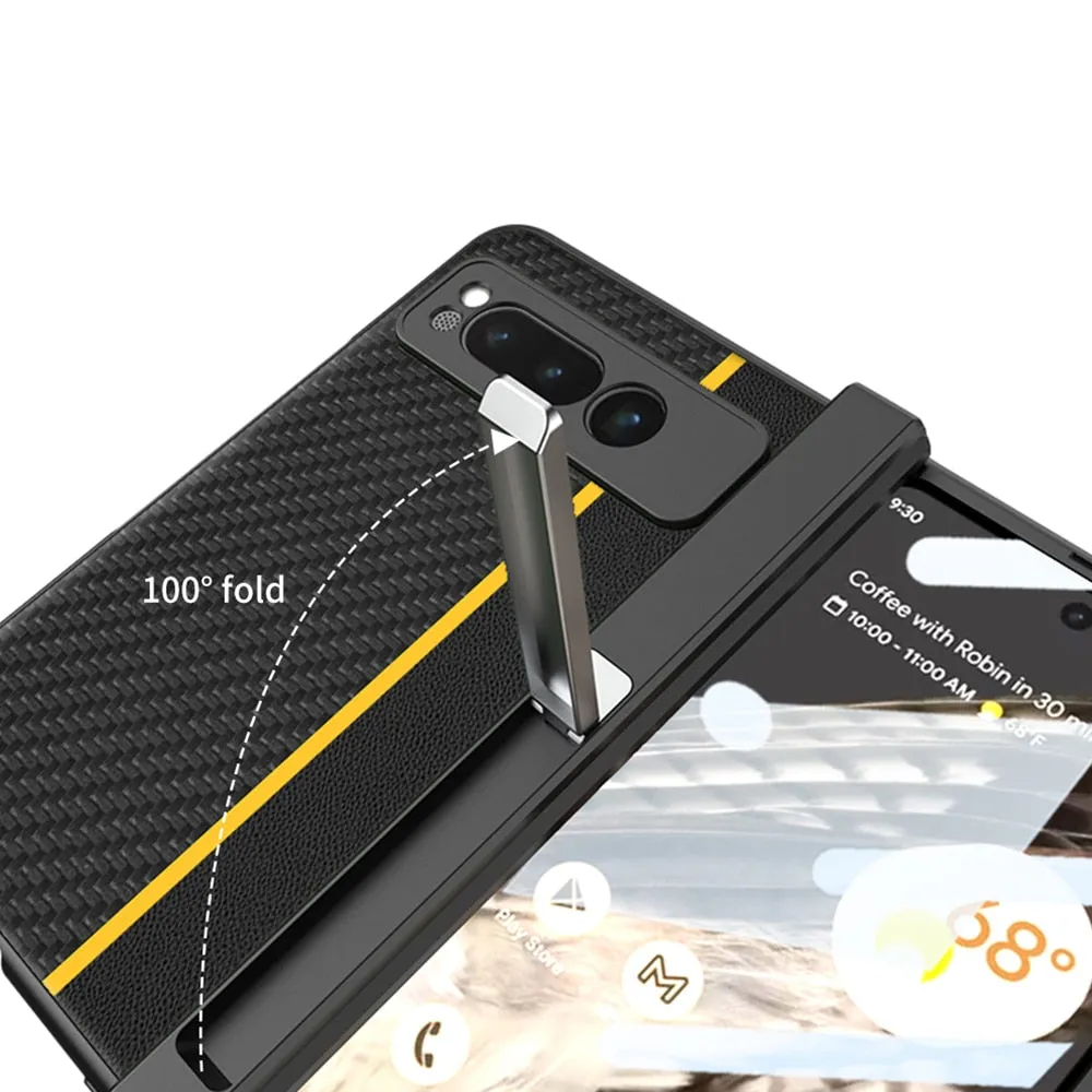 Carbon Fiber Magnetic Phone Case WIth Kickstand For Google Pixel Fold