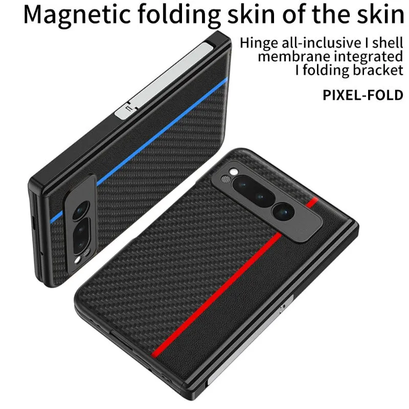 Carbon Fiber Magnetic Phone Case WIth Kickstand For Google Pixel Fold