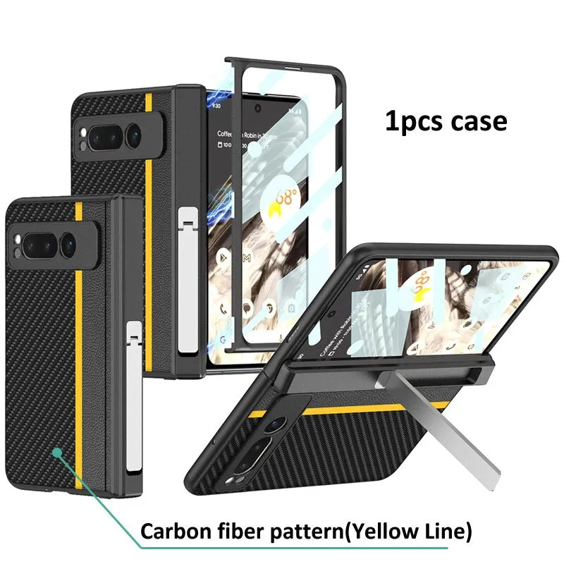 Carbon Fiber Magnetic Phone Case WIth Kickstand For Google Pixel Fold