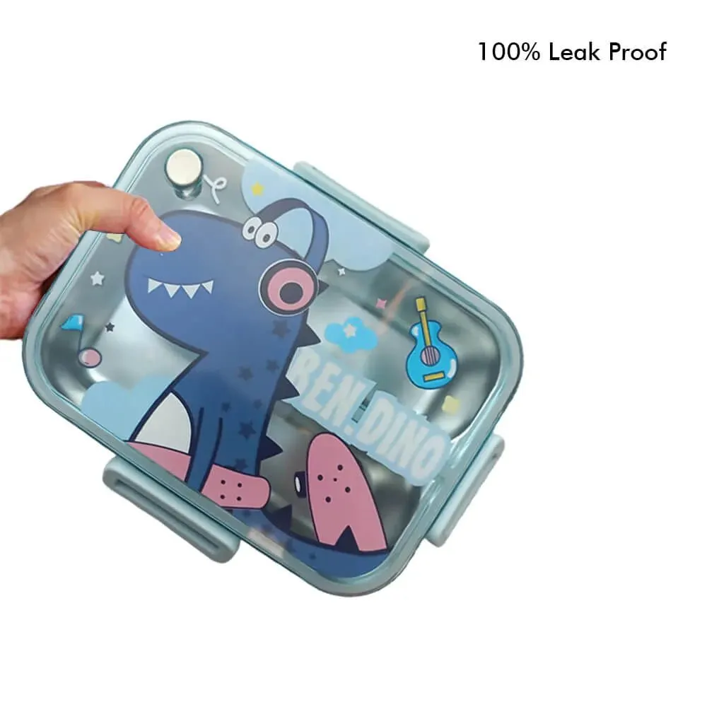 Cartoon Stainless Steel 304 Lunch Box With Spoon Kids Leak-Proof Bento Box