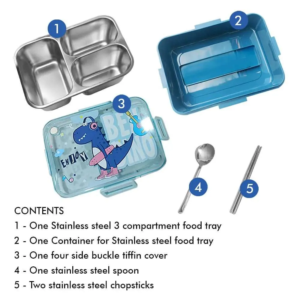 Cartoon Stainless Steel 304 Lunch Box With Spoon Kids Leak-Proof Bento Box