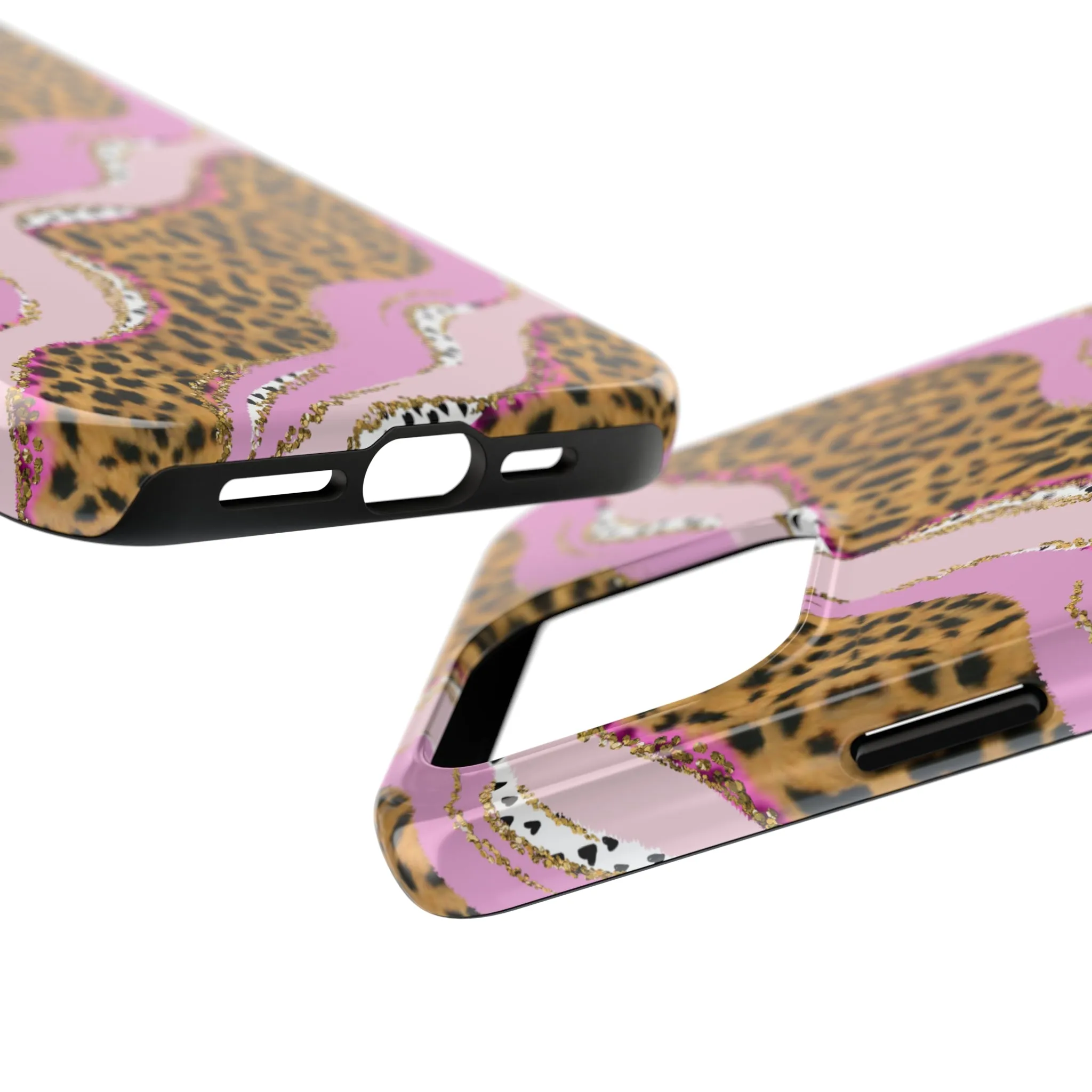 Cheetah Waves with Pink and Gold Design Phone Case- Lightweight, Impact Resistant Cover for iPhone 6, 6s, 12, 13, 14, 15