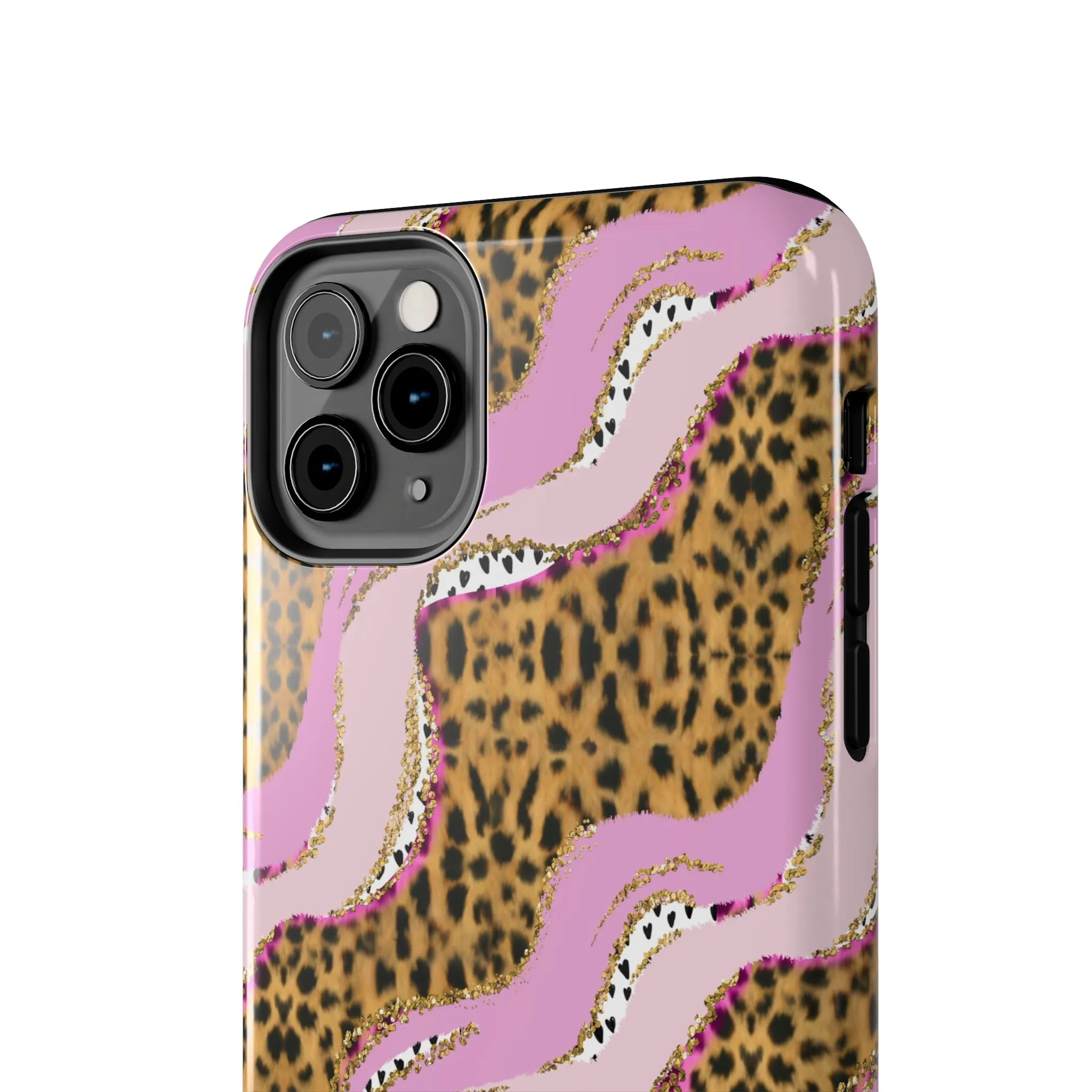 Cheetah Waves with Pink and Gold Design Phone Case- Lightweight, Impact Resistant Cover for iPhone 6, 6s, 12, 13, 14, 15