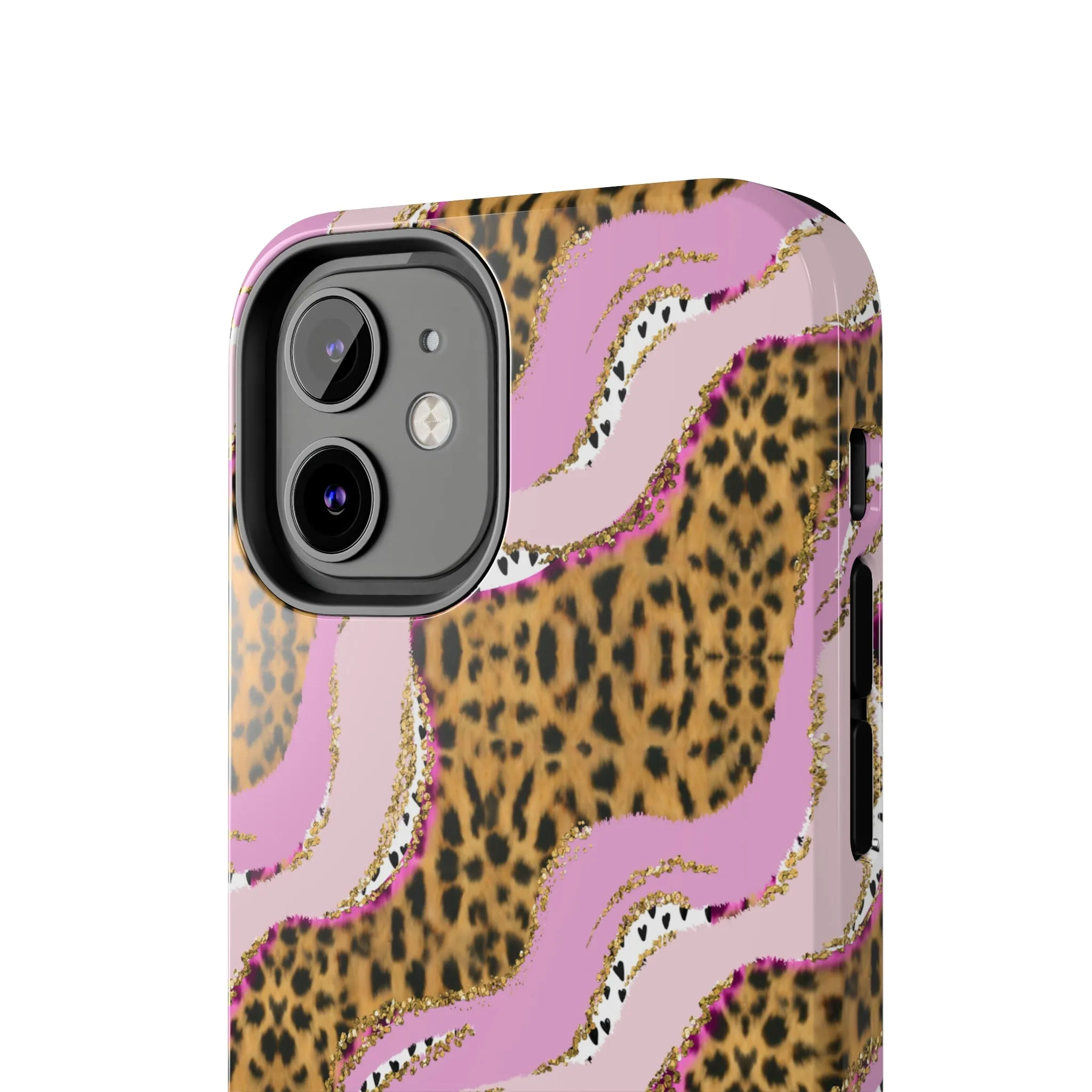 Cheetah Waves with Pink and Gold Design Phone Case- Lightweight, Impact Resistant Cover for iPhone 6, 6s, 12, 13, 14, 15