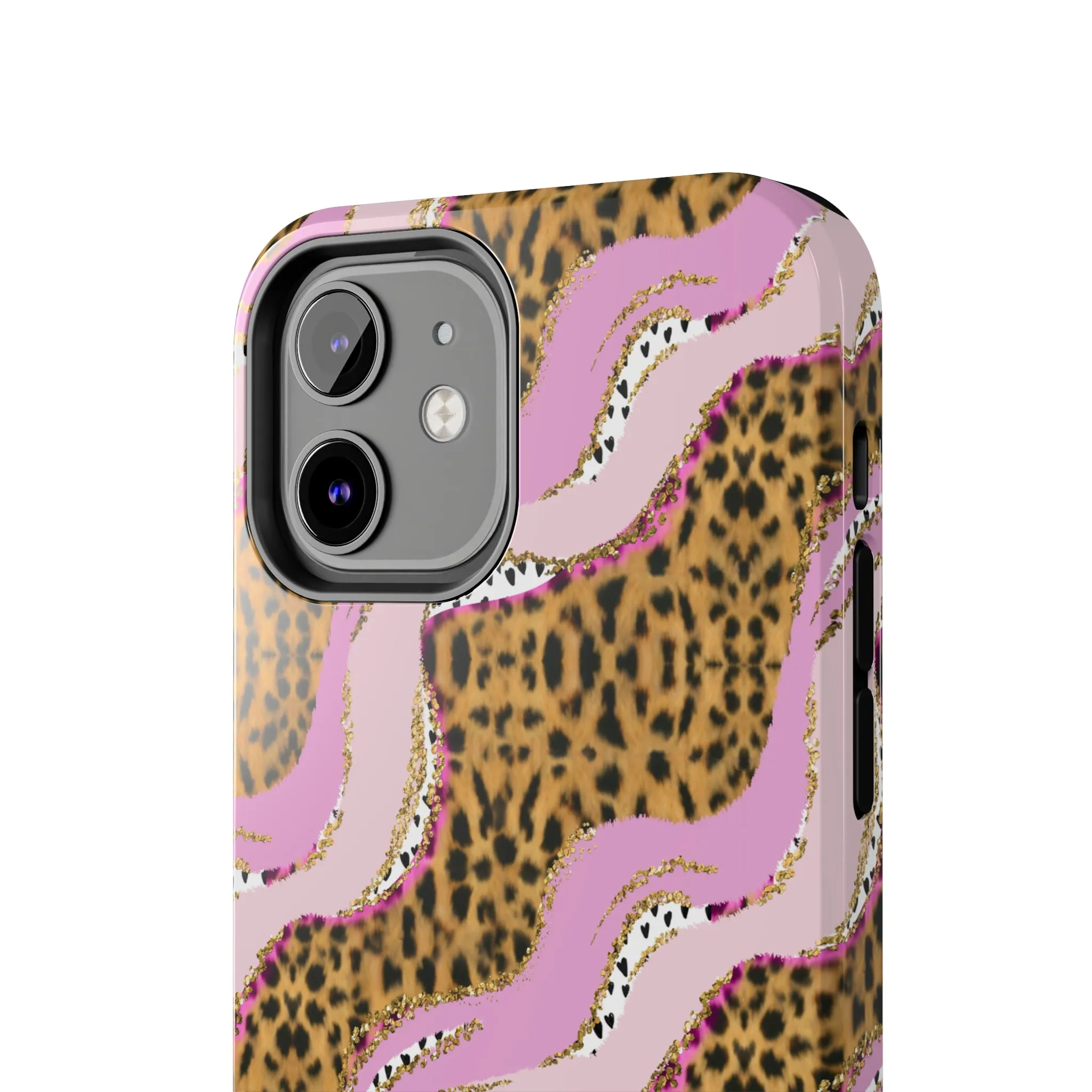 Cheetah Waves with Pink and Gold Design Phone Case- Lightweight, Impact Resistant Cover for iPhone 6, 6s, 12, 13, 14, 15