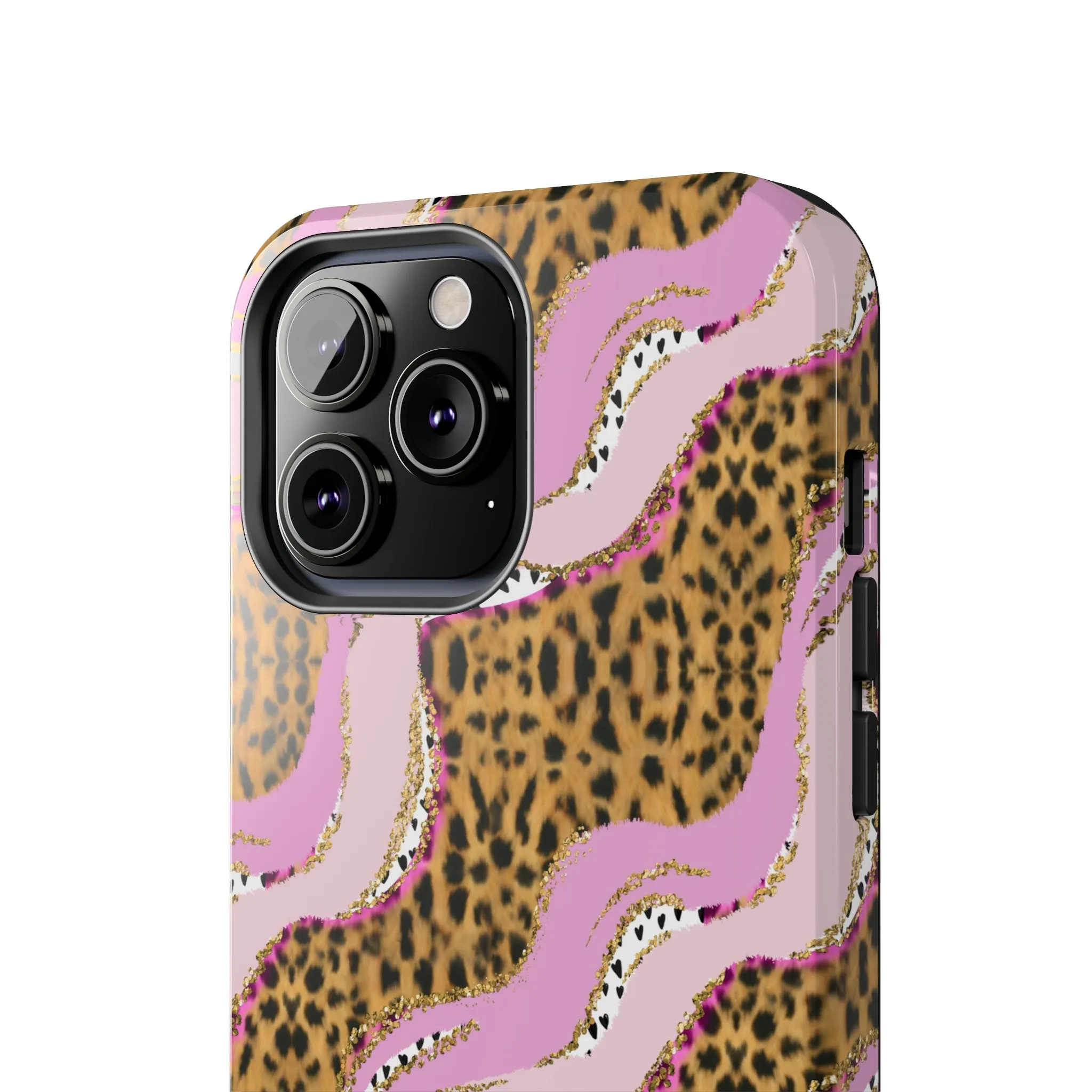 Cheetah Waves with Pink and Gold Design Phone Case- Lightweight, Impact Resistant Cover for iPhone 6, 6s, 12, 13, 14, 15