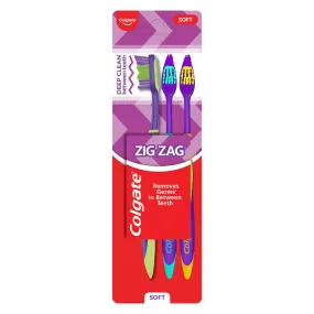 Colgate ZigZag Anti-Bacterial Toothbrush - Soft (Pack of 3)