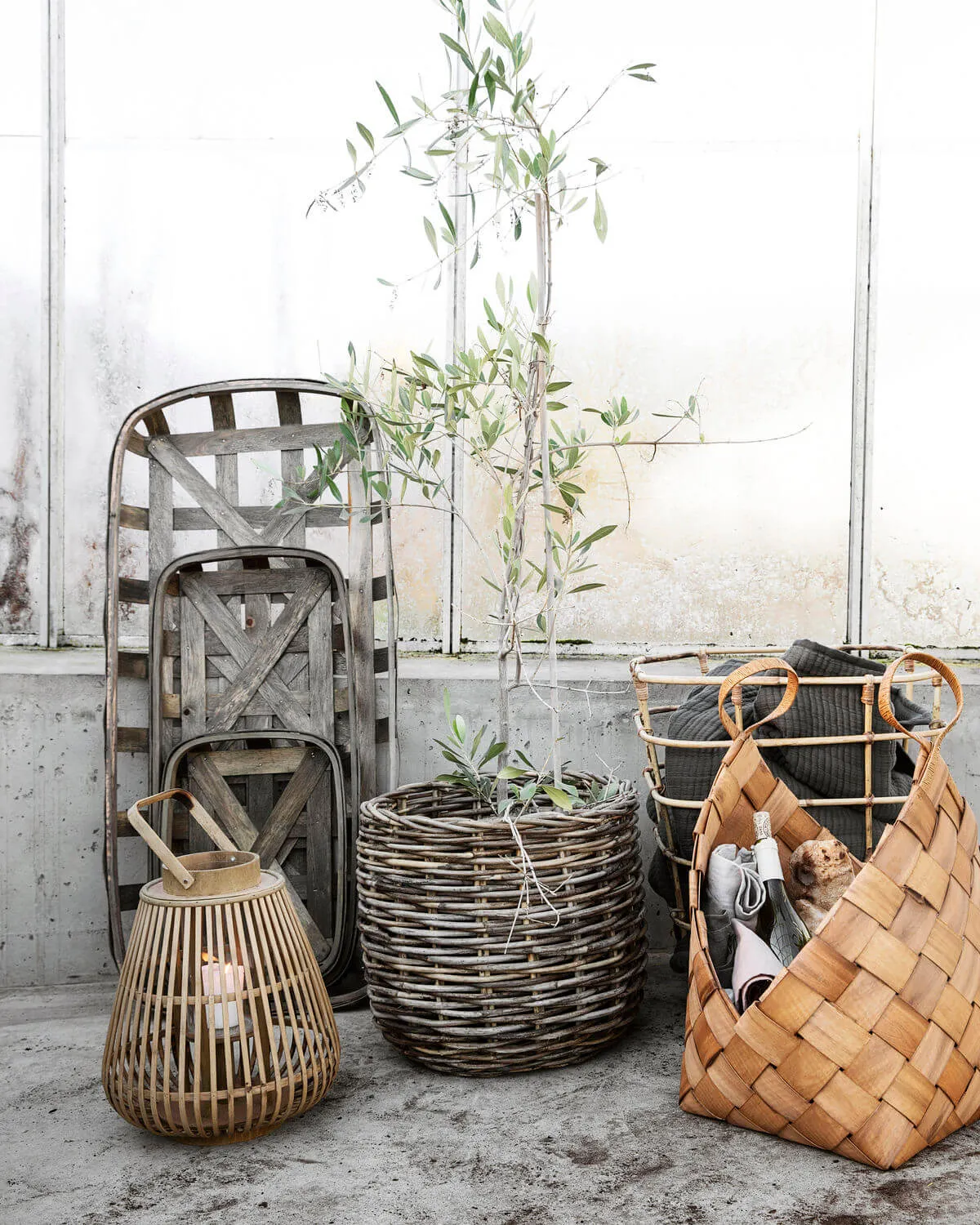 Conical Brown Baskets, Singles or as a Set | Pinewood & Paper | by House Doctor