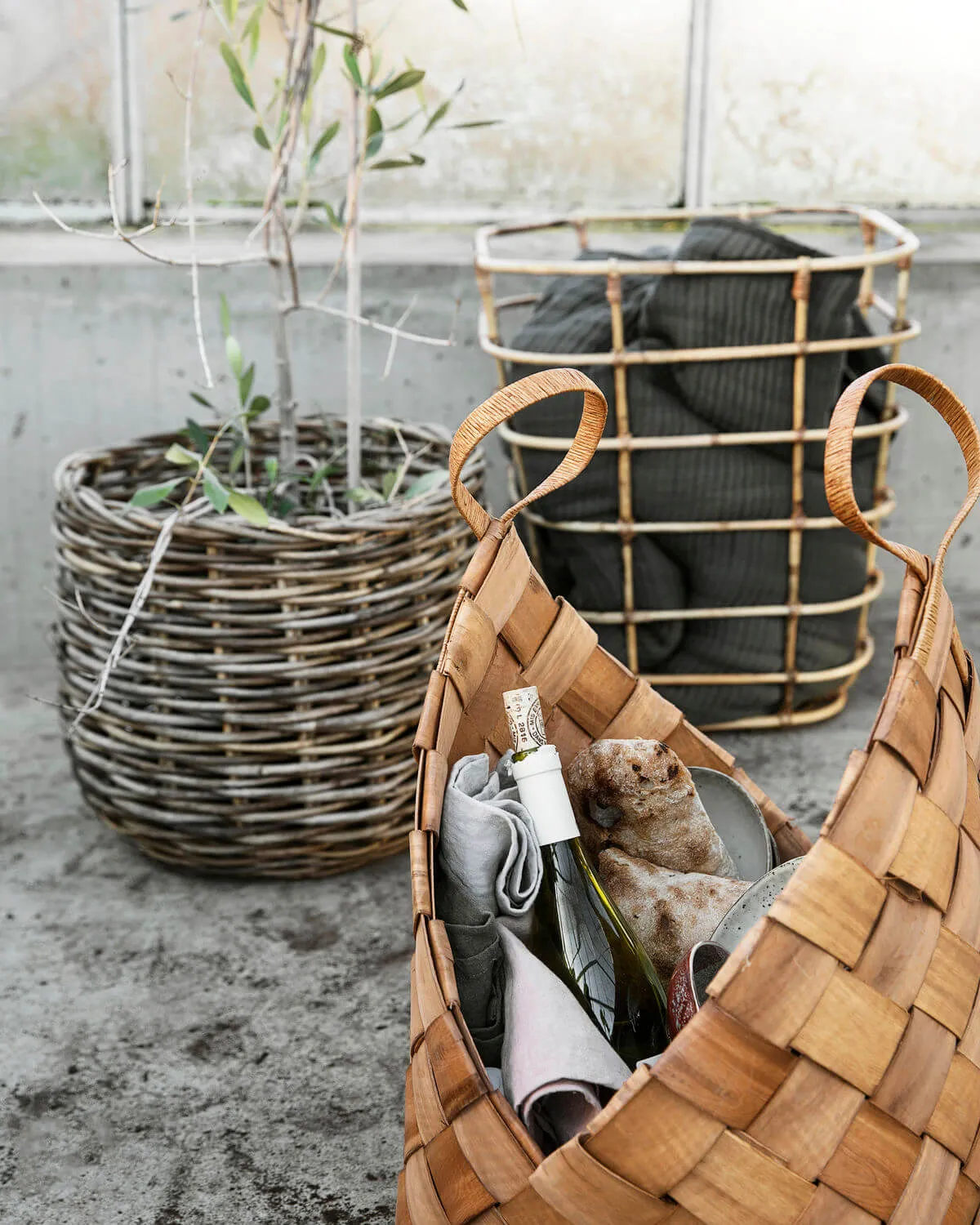 Conical Brown Baskets, Singles or as a Set | Pinewood & Paper | by House Doctor