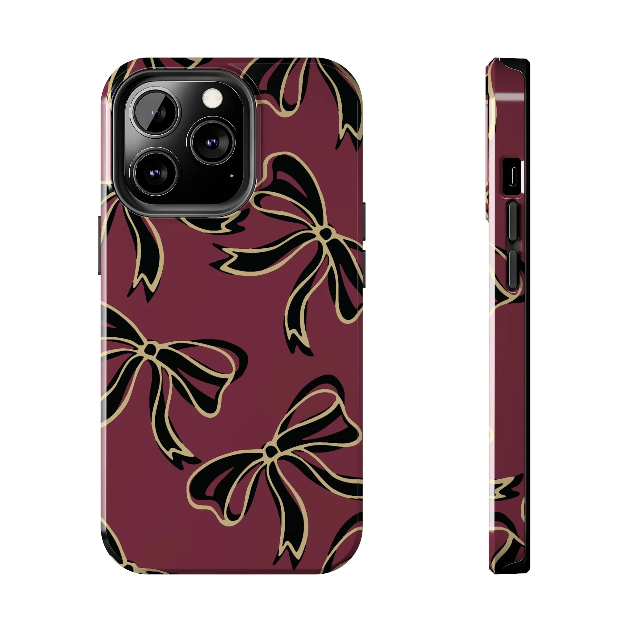 Copy of Florida State Burgandy Phone Case with Gold & Black Bows