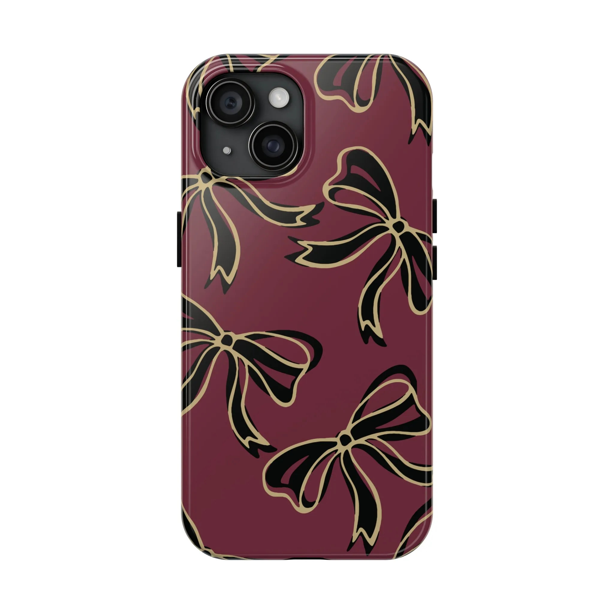 Copy of Florida State Burgandy Phone Case with Gold & Black Bows