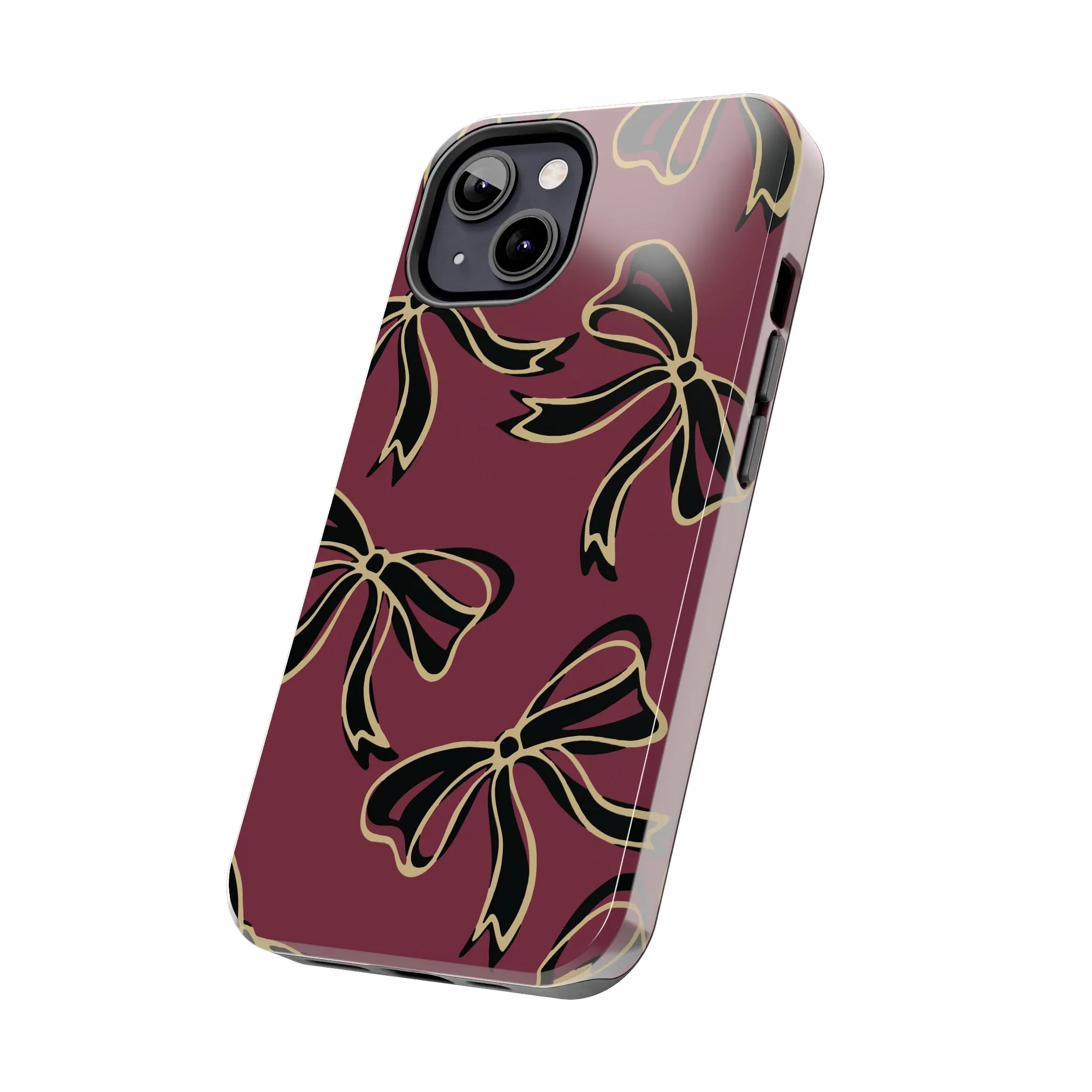 Copy of Florida State Burgandy Phone Case with Gold & Black Bows