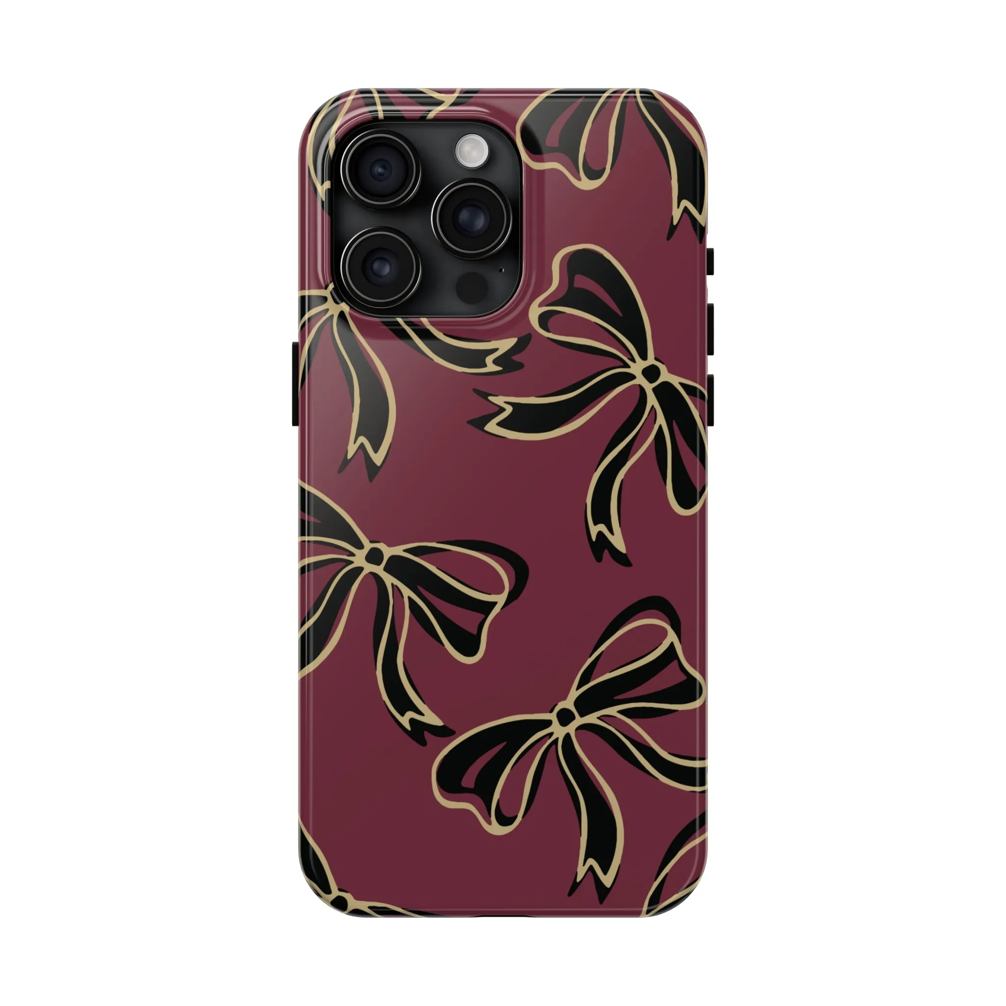 Copy of Florida State Burgandy Phone Case with Gold & Black Bows