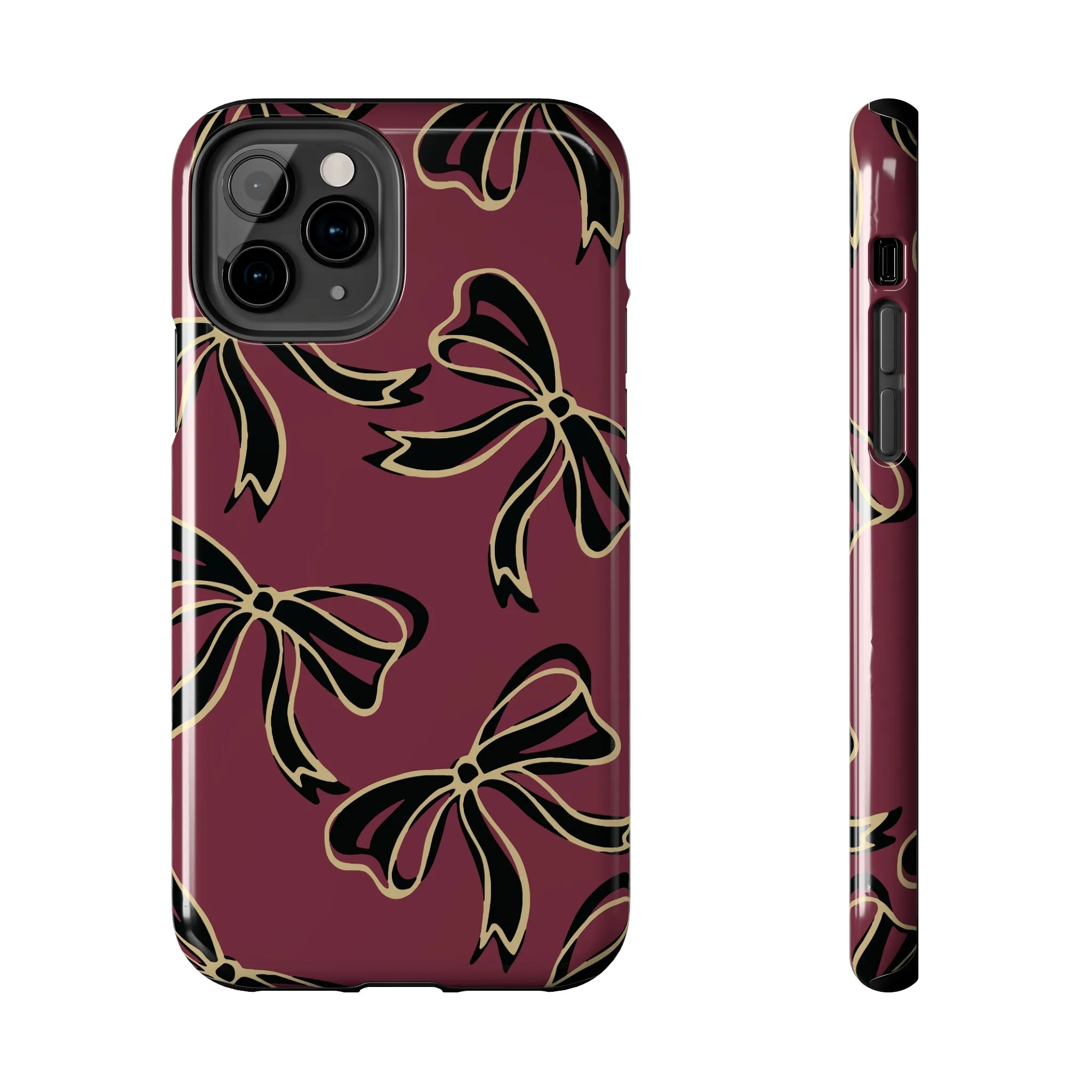 Copy of Florida State Burgandy Phone Case with Gold & Black Bows