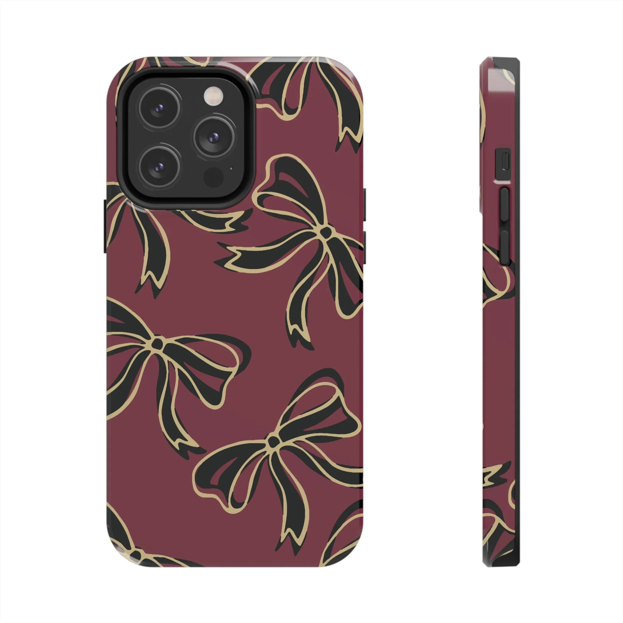 Copy of Florida State Burgandy Phone Case with Gold & Black Bows