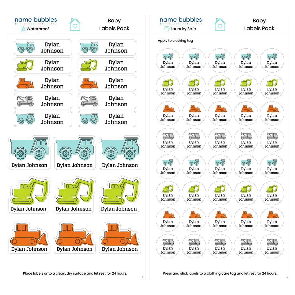 Custom Baby Labels Pack