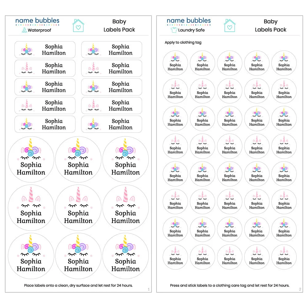 Custom Baby Labels Pack