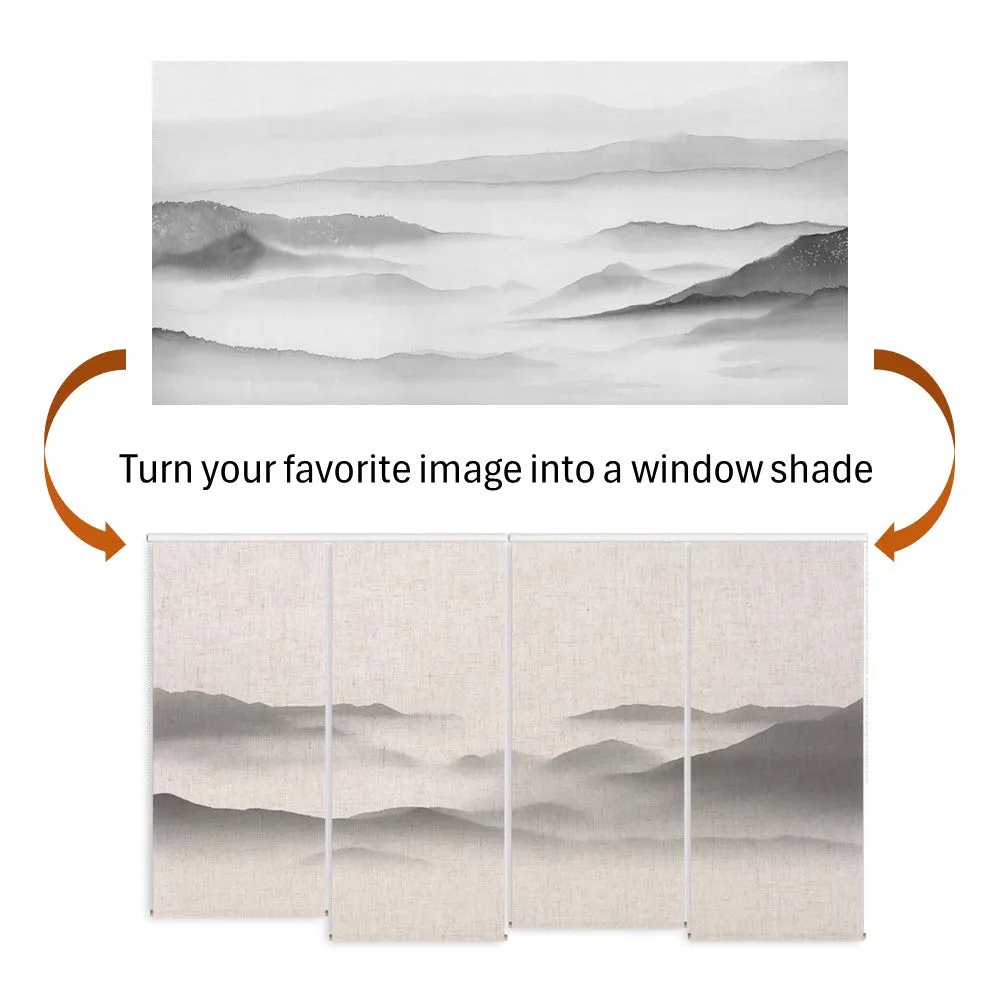 Custom Your Image/Logo Print Linen Blend Natural Texture Window Roller Shade