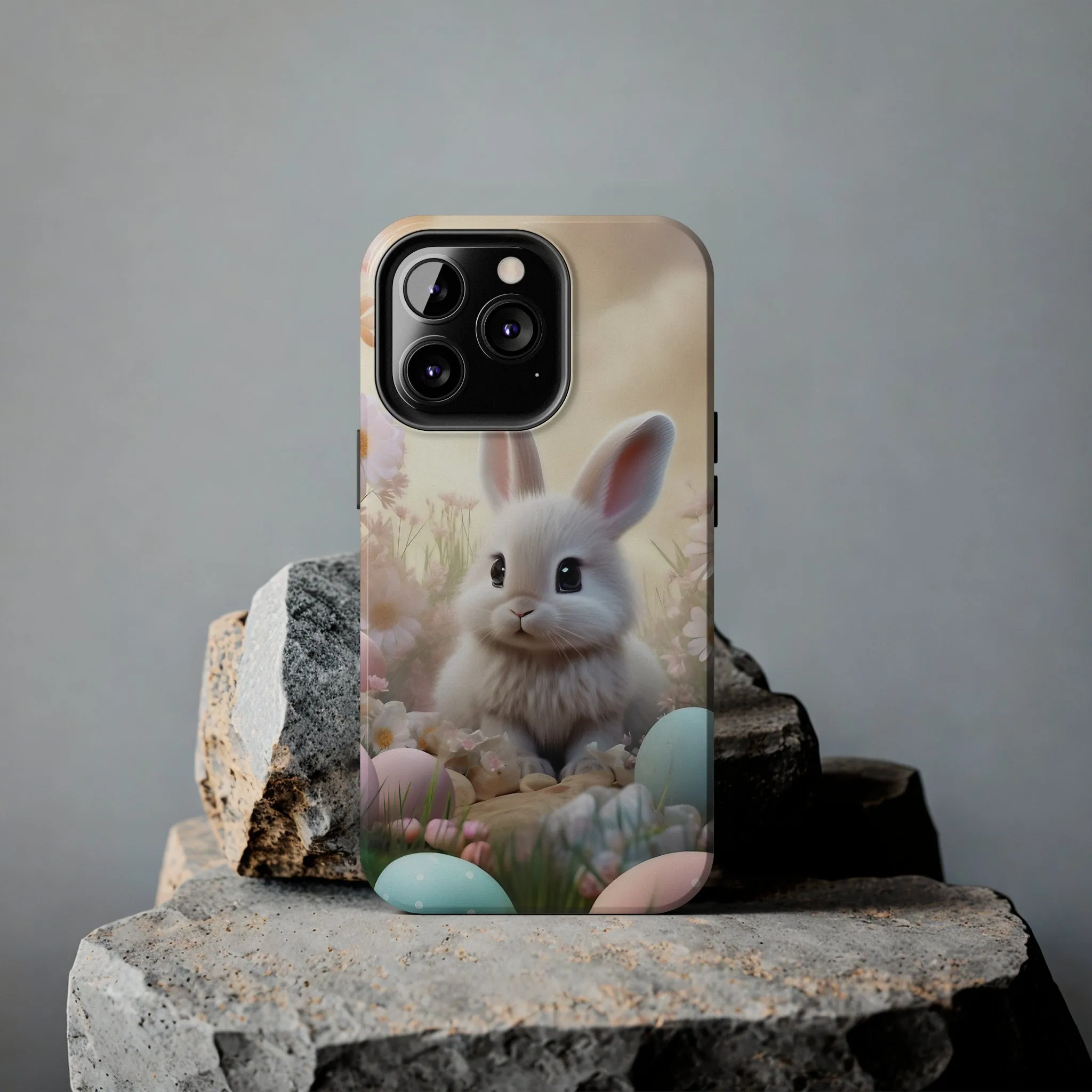 Cute Easter Bunny Pattern Design Tough Phone Case compatible with a large variety of iPhone models, Gift, Phone Case