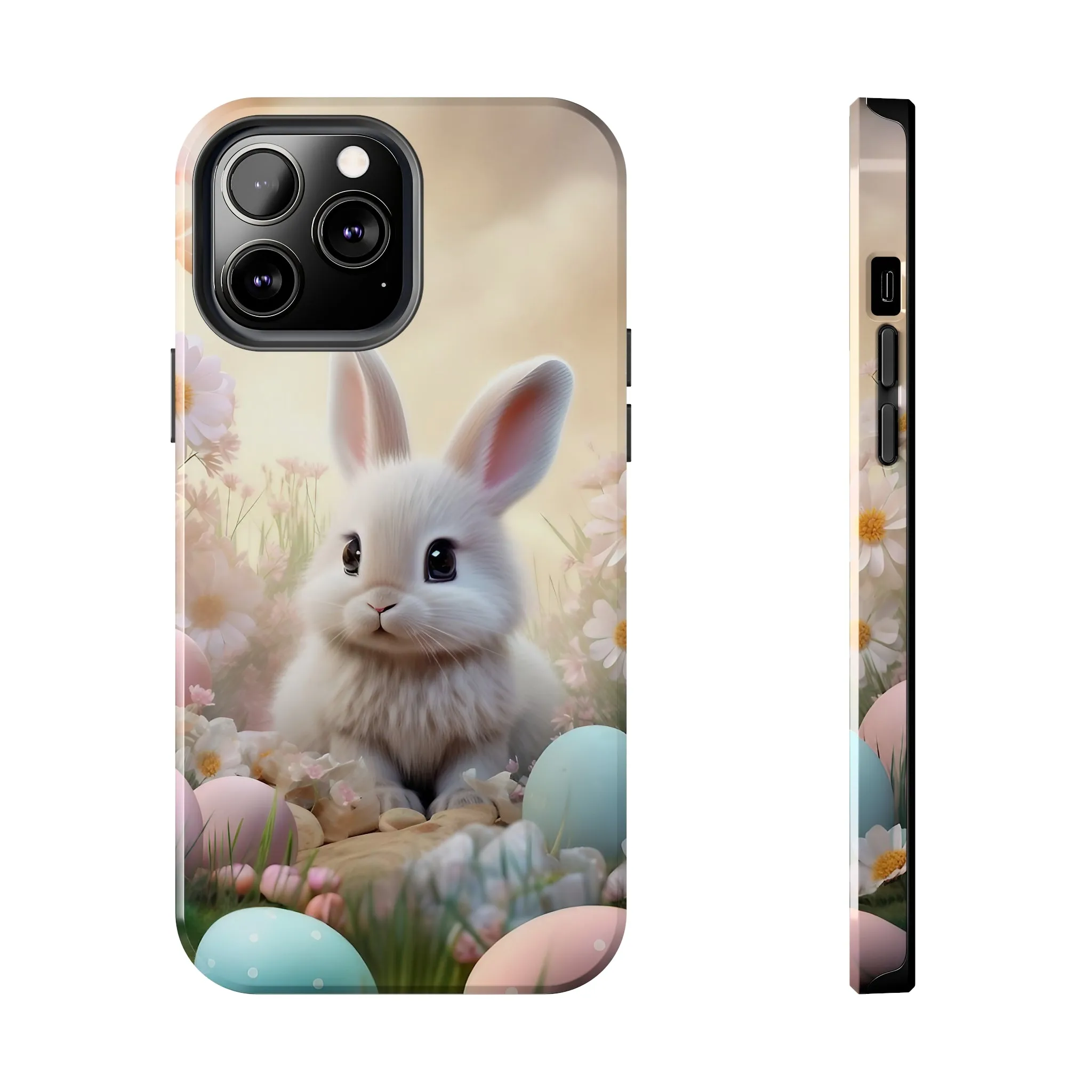 Cute Easter Bunny Pattern Design Tough Phone Case compatible with a large variety of iPhone models, Gift, Phone Case