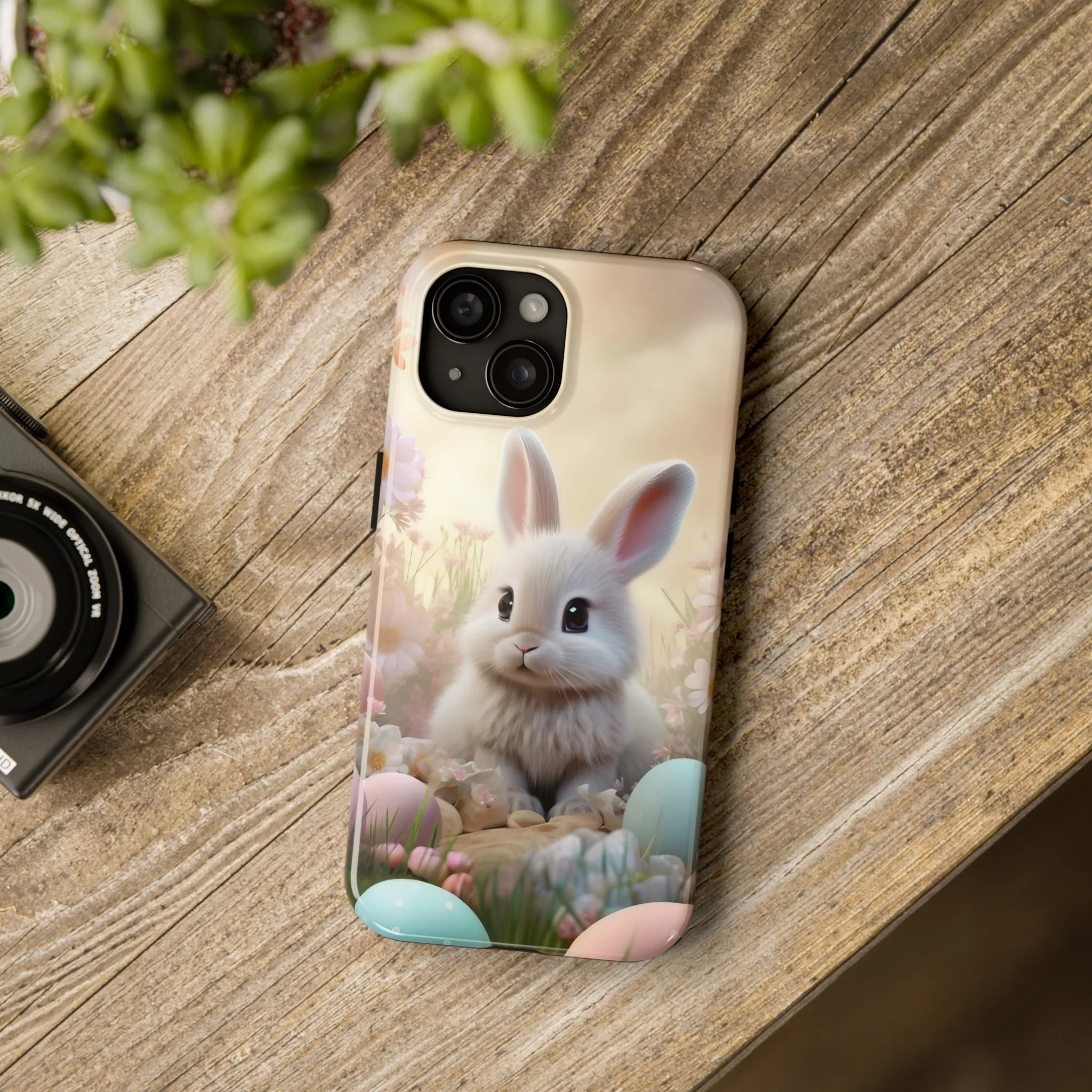 Cute Easter Bunny Pattern Design Tough Phone Case compatible with a large variety of iPhone models, Gift, Phone Case