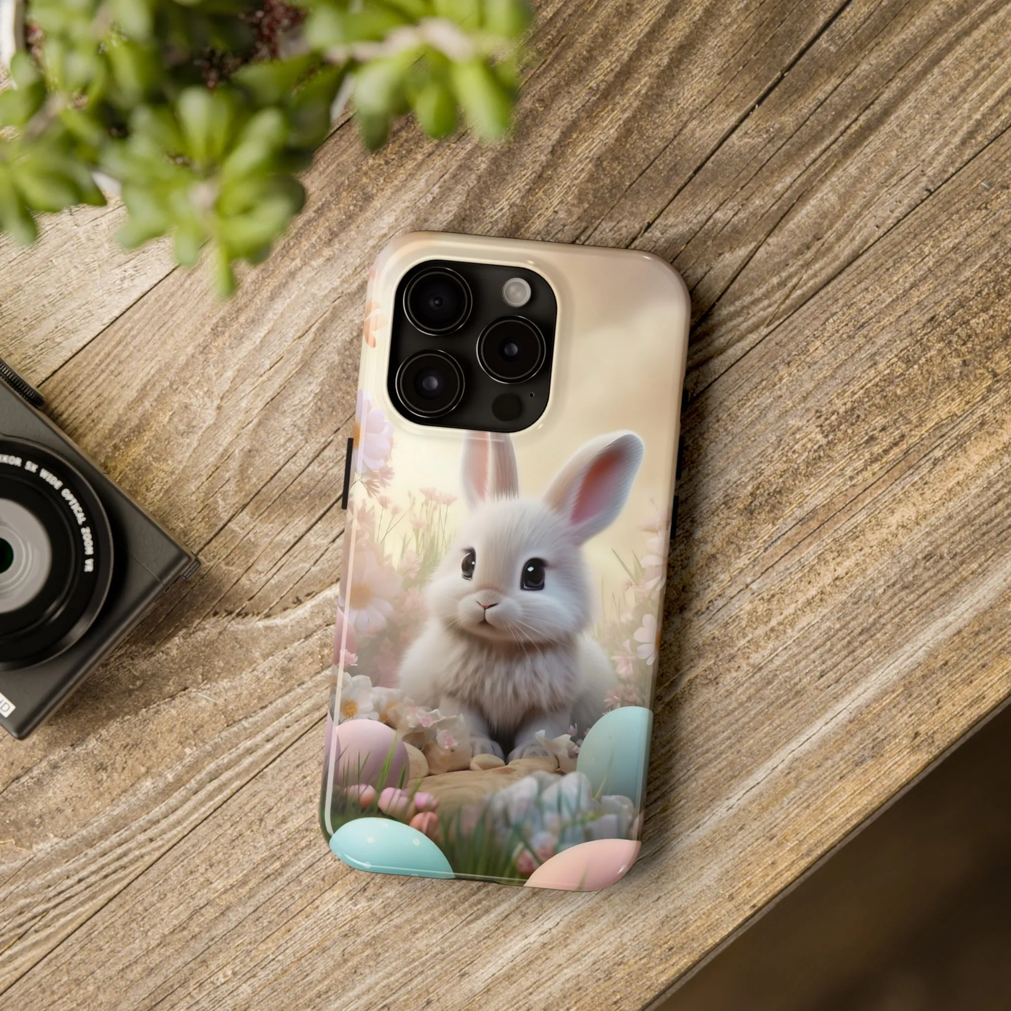 Cute Easter Bunny Pattern Design Tough Phone Case compatible with a large variety of iPhone models, Gift, Phone Case