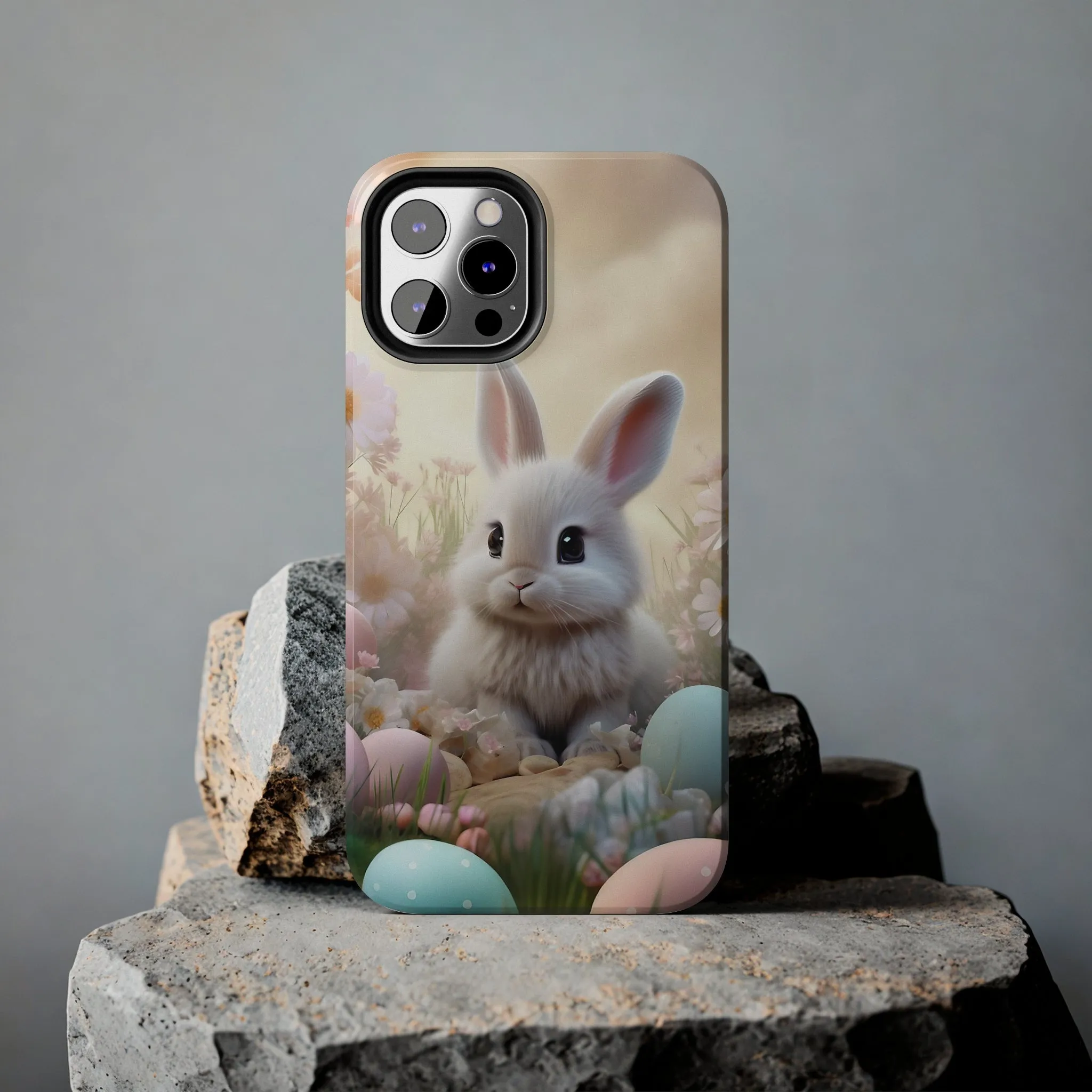 Cute Easter Bunny Pattern Design Tough Phone Case compatible with a large variety of iPhone models, Gift, Phone Case