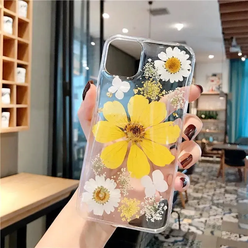 Cute Transparent Flower Silicone phone case for women