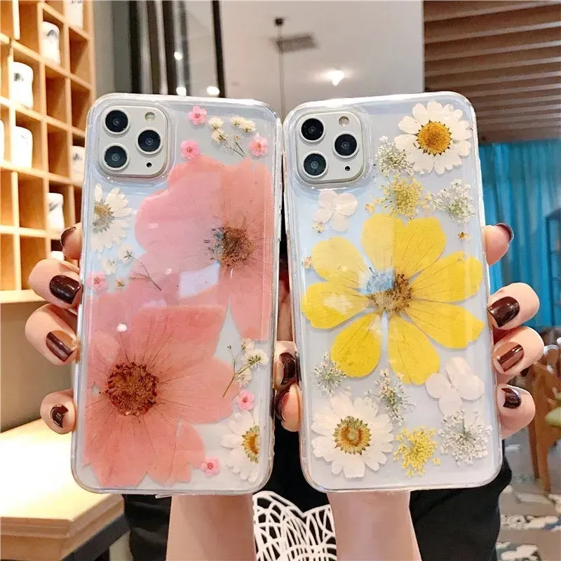 Cute Transparent Flower Silicone phone case for women