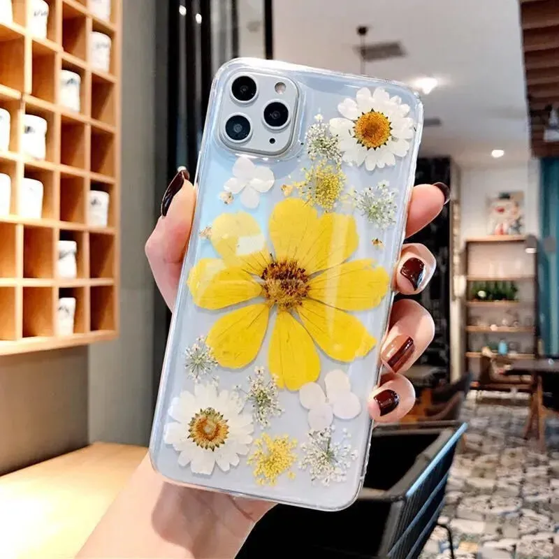 Cute Transparent Flower Silicone phone case for women