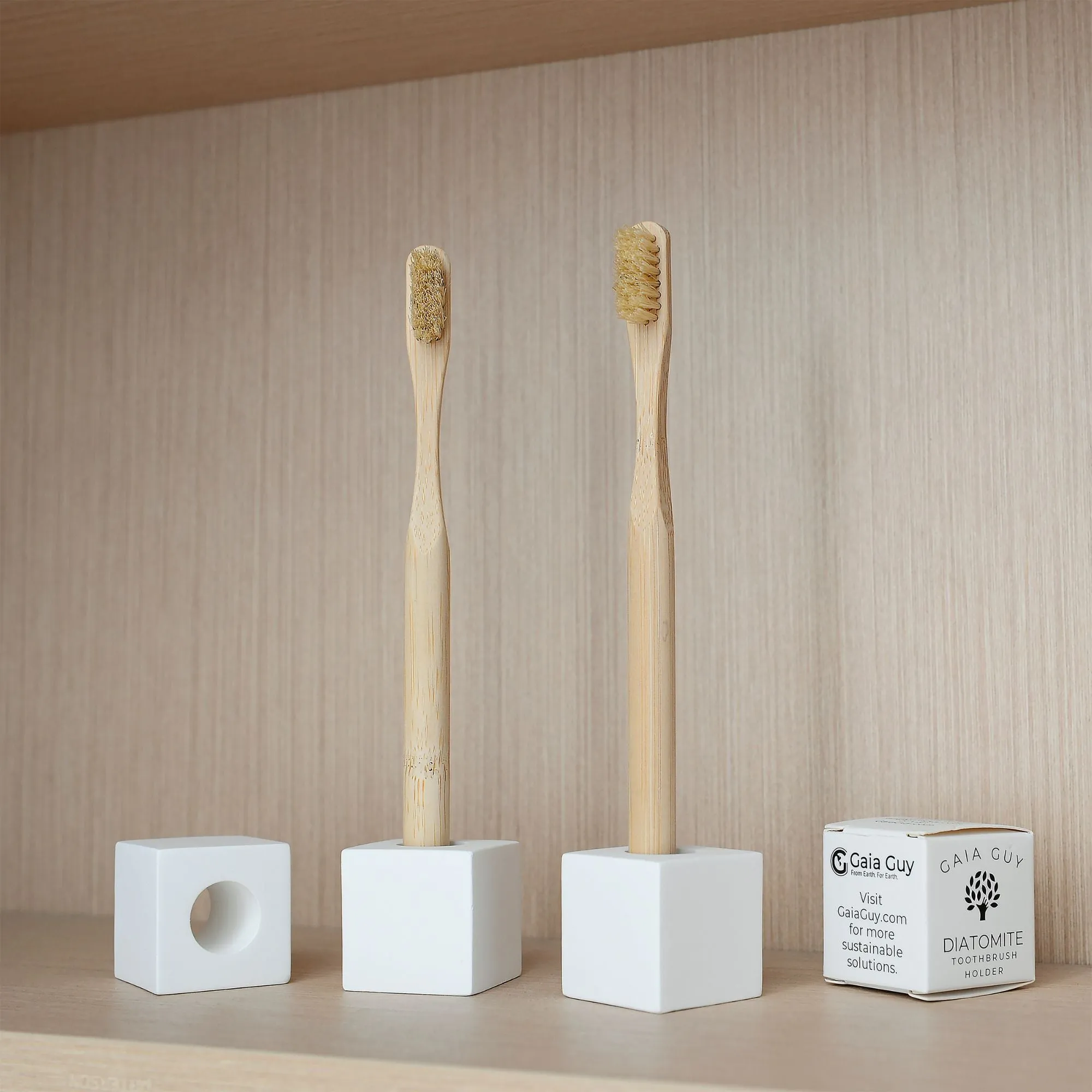 Diatomite Cube Toothbrush Holder: A Plastic-Free, and Minimalist Toothbrush Stand