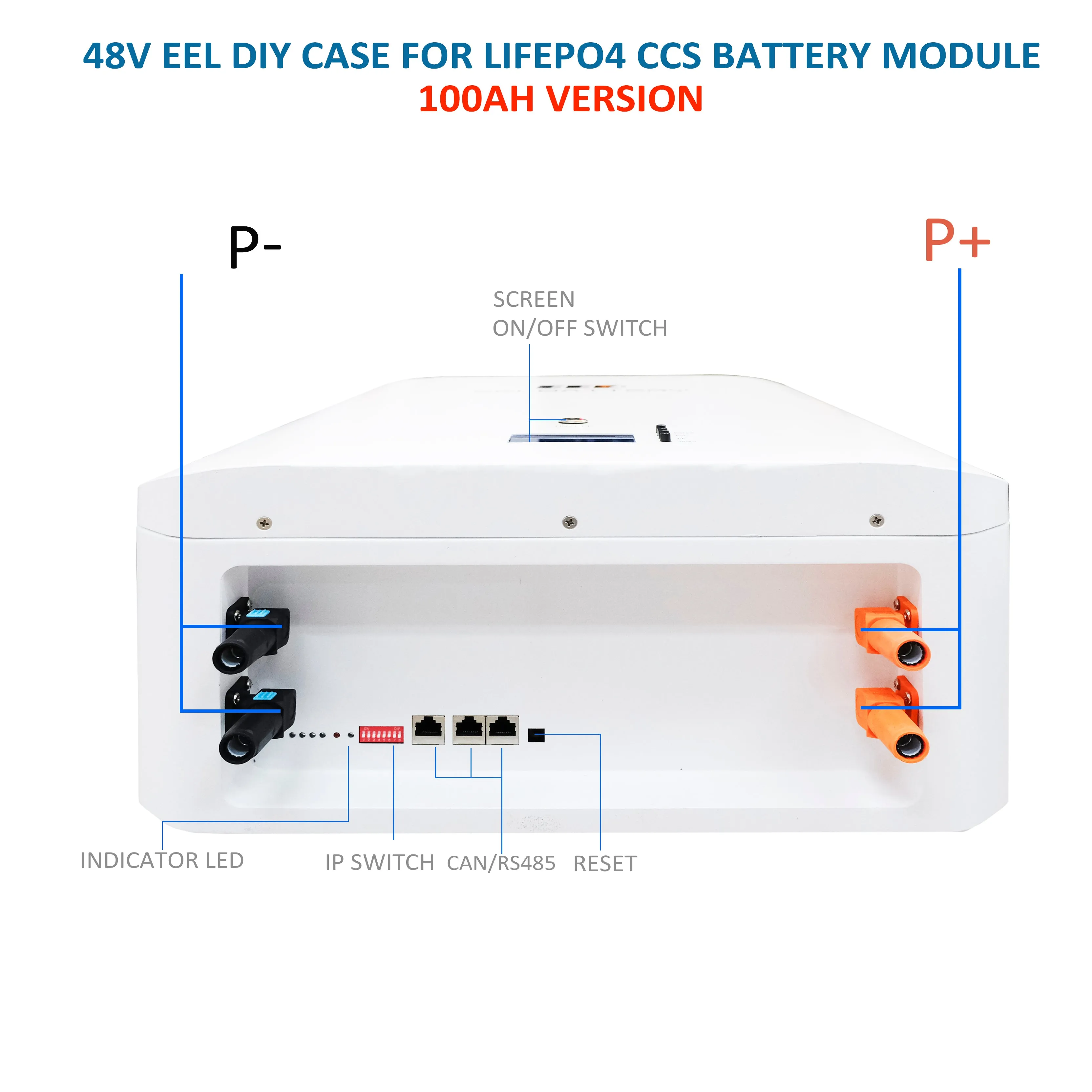 EEL 48V 16S Battery DIY CCS Module Box Kits with Bluetooth BMS Home Energy Storage ESS Type EU Stock