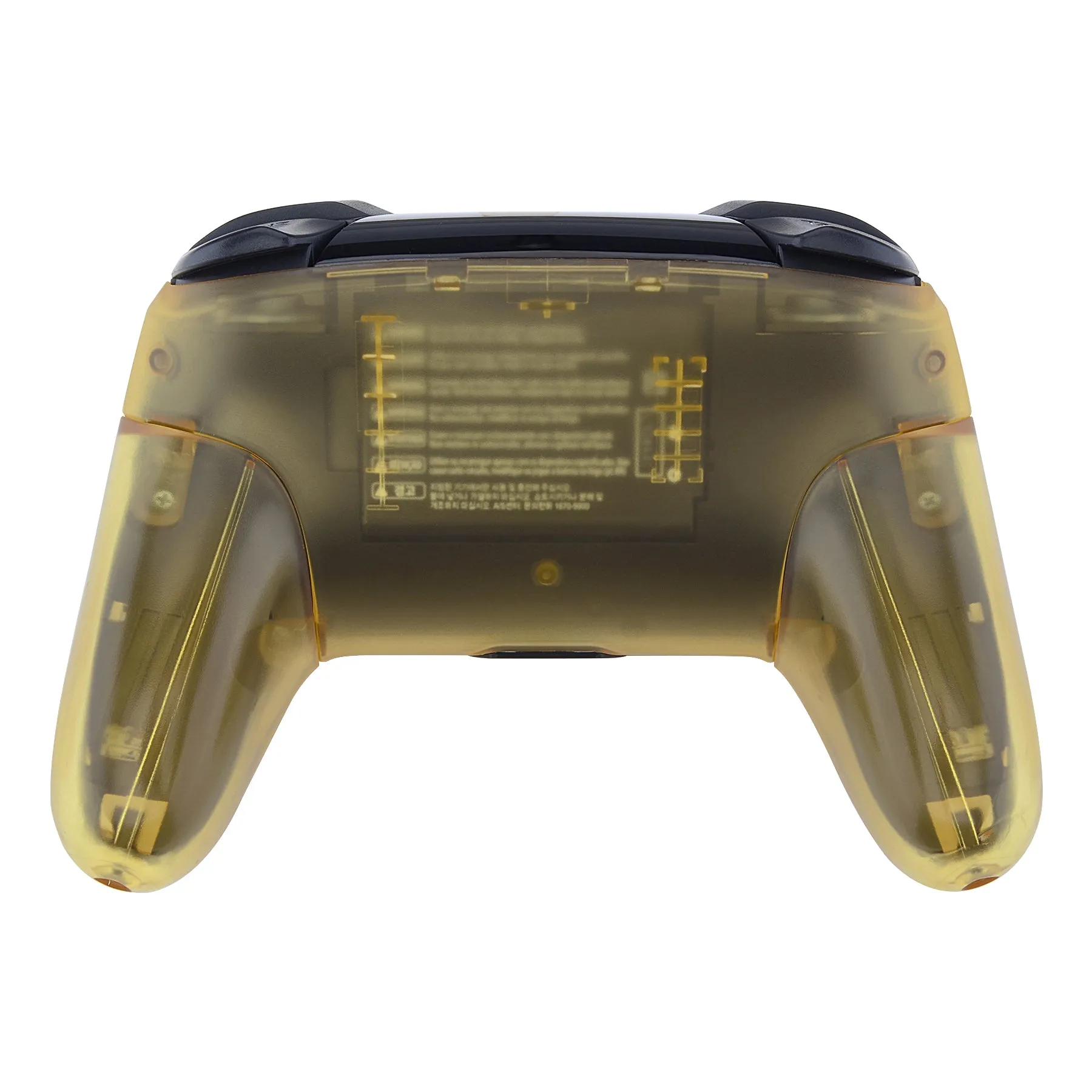 eXtremeRate Amber Yellow Faceplate Backplate Handles for Nintendo Switch Pro Controller, DIY Replacement Grip Housing Shell Cover for Nintendo Switch Pro - Controller NOT Included - FRM509