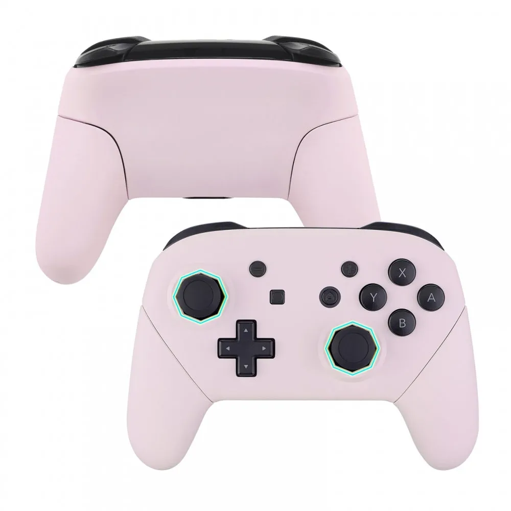 eXtremeRate Cherry Blossoms Pink Faceplate Backplate Handles Cover, Octagonal Gated Sticks Design DIY Replacement Grip Housing Shell for Nintendo Switch Pro Controller- Controller NOT Included - FRE603