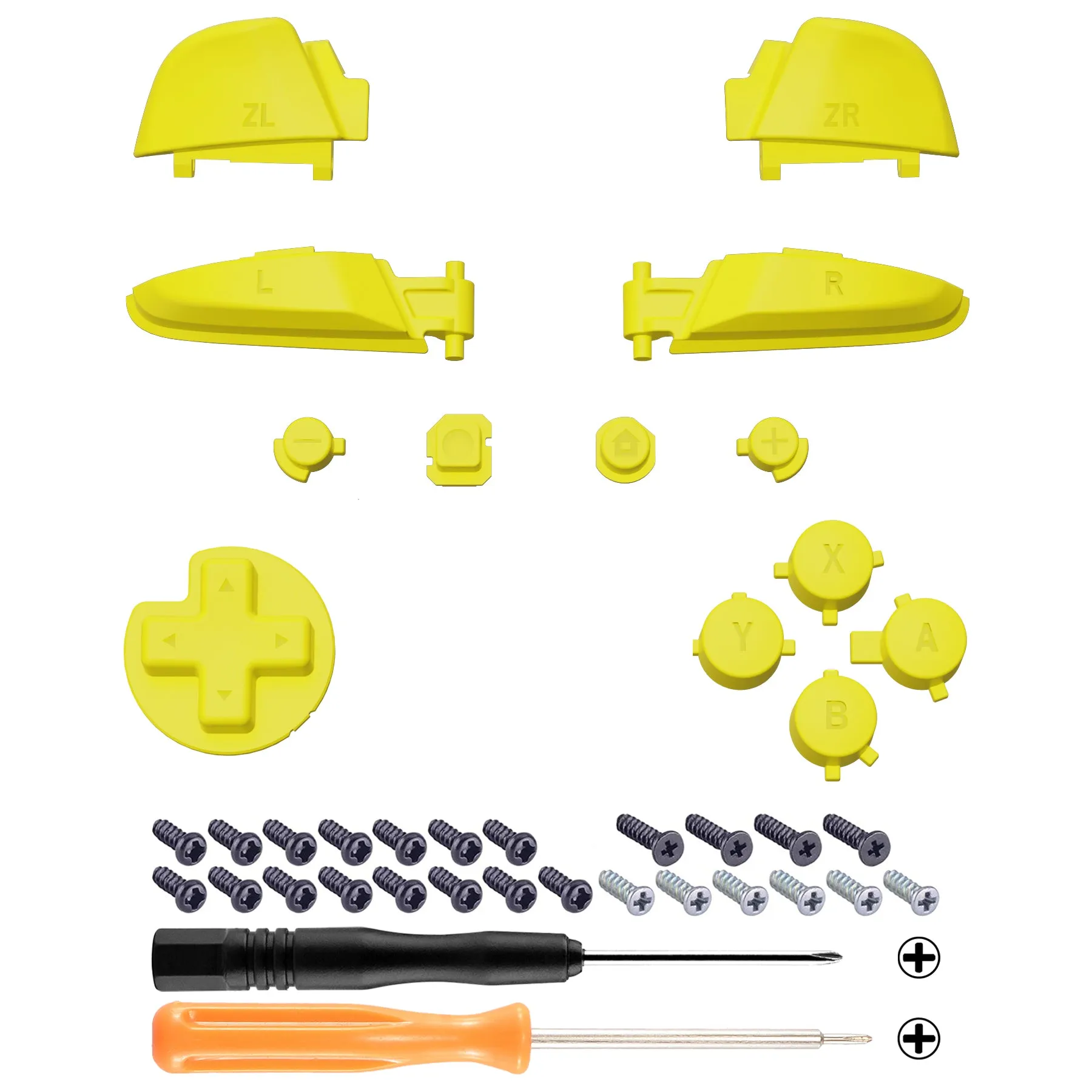 eXtremeRate DIY Replacement Full Set Buttons for Nintendo Switch Pro Controller - Sunflower Yellow - KRP359