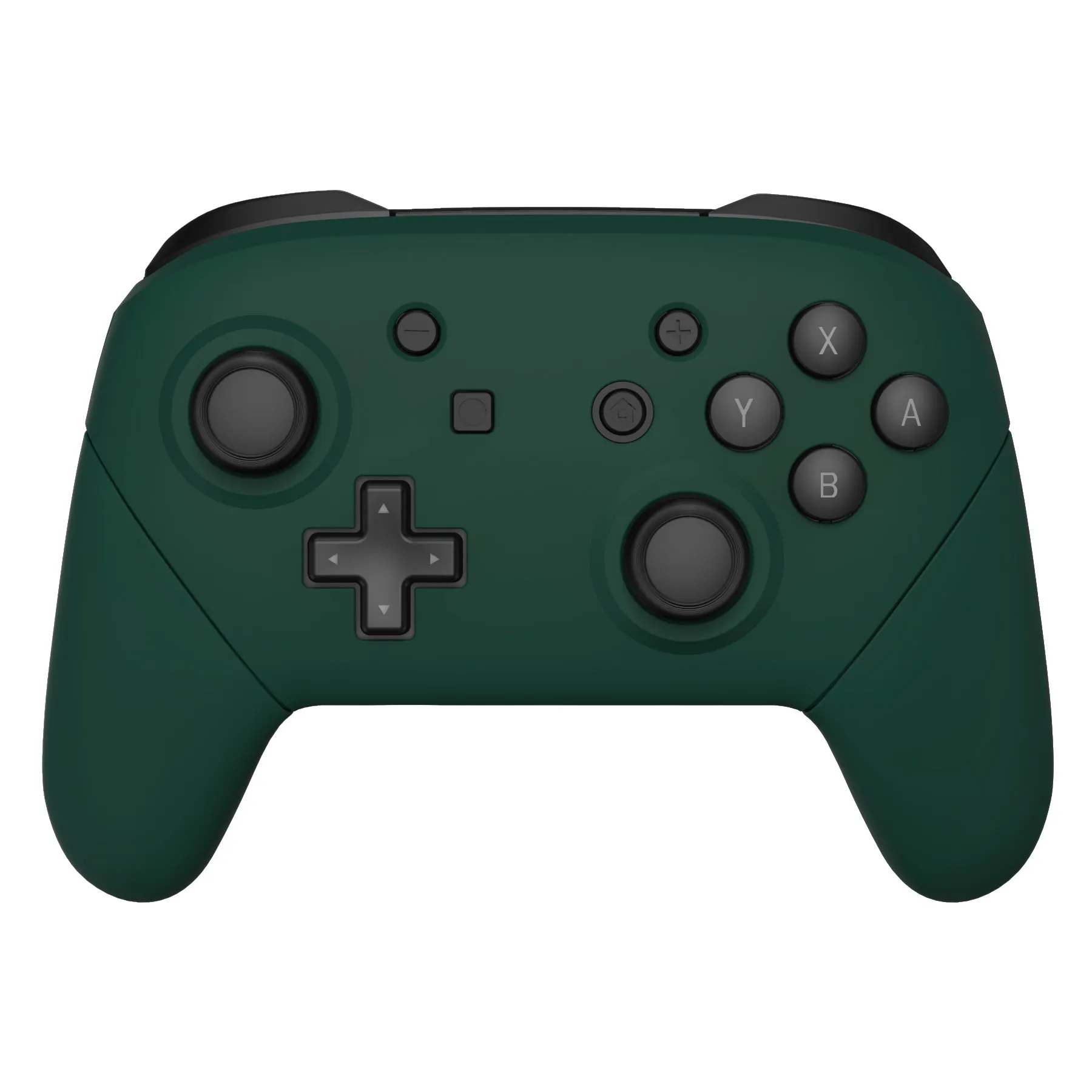 eXtremeRate Forest Green Faceplate Backplate Handles for NS Switch Pro Controller, Soft Touch DIY Replacement Grip Housing Shell Cover for NS Switch Pro - Controller NOT Included - FRP354