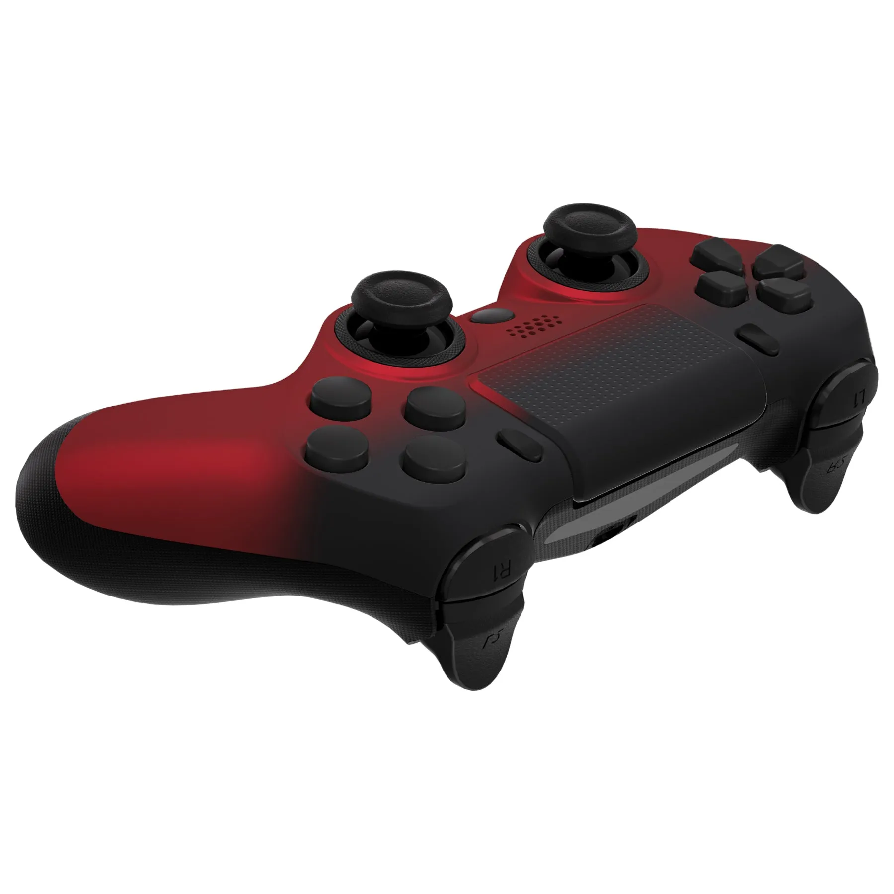 eXtremeRate Shadow Scarlet Red Replacement Faceplate Touchpad, Redesigned Soft Touch Housing Shell Touch Pad Compatible with PS4 Slim Pro Controller JDM-040/050/055 - Controller NOT Included - GHP4P005