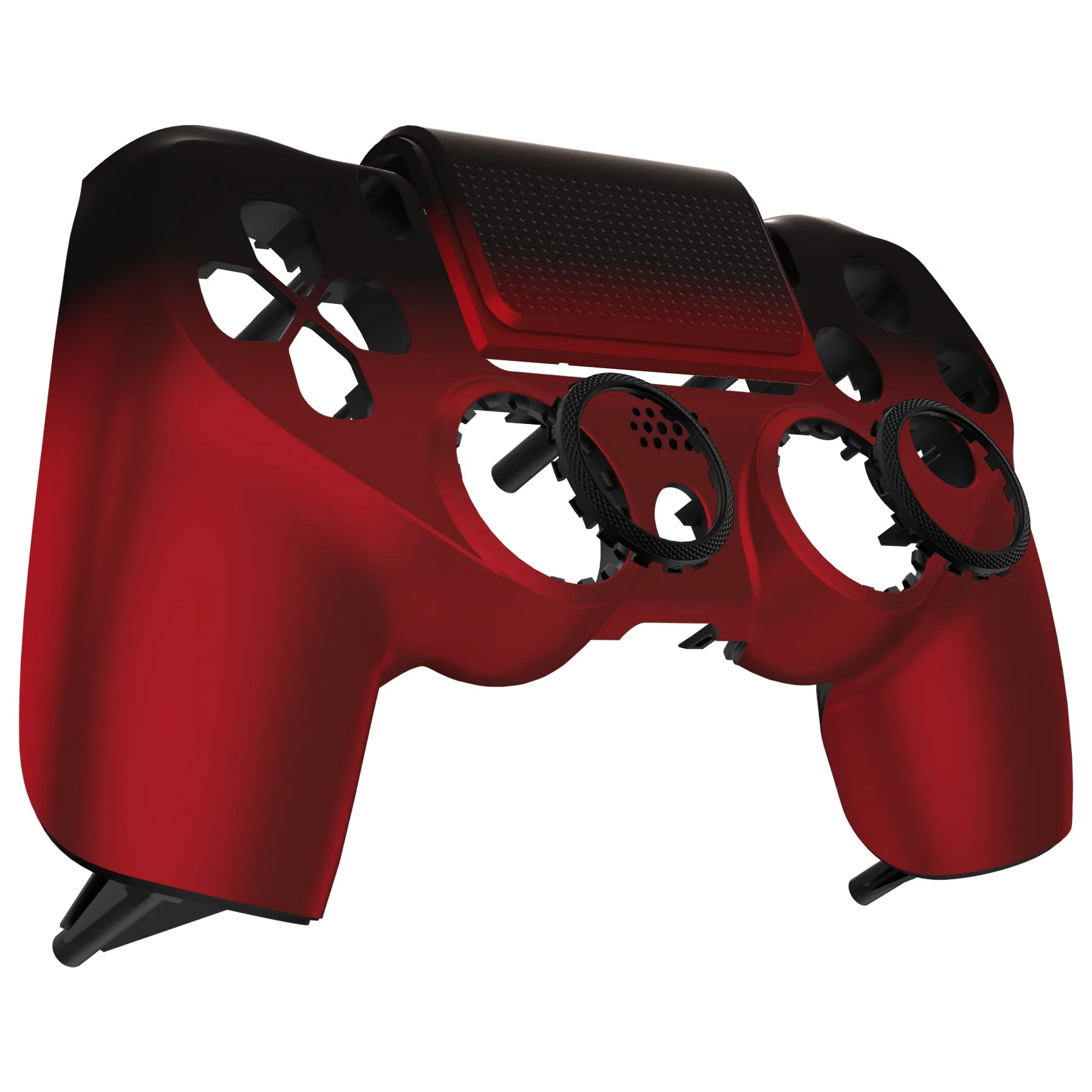 eXtremeRate Shadow Scarlet Red Replacement Faceplate Touchpad, Redesigned Soft Touch Housing Shell Touch Pad Compatible with PS4 Slim Pro Controller JDM-040/050/055 - Controller NOT Included - GHP4P005