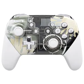 eXtremeRate Silver Splatter Faceplate Backplate Handles for NS Switch Pro Controller, Soft Touch Replacement Grip Housing Shell Cover with Colorful ABXY Buttons for NS Switch Pro - FRT107