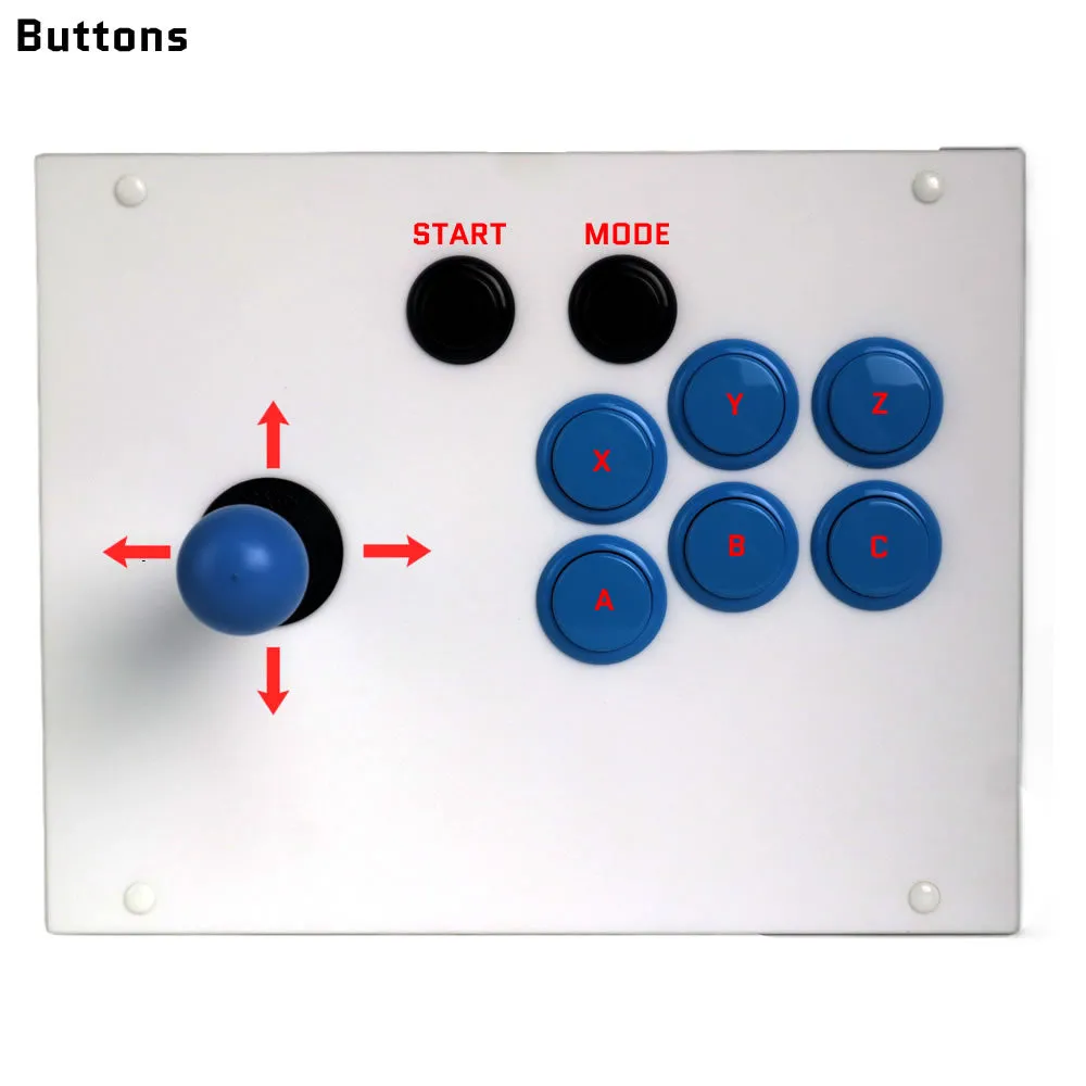 FightBox R3 Arcade Fight Stick Game Controller For Sega Mega Drive 1/2