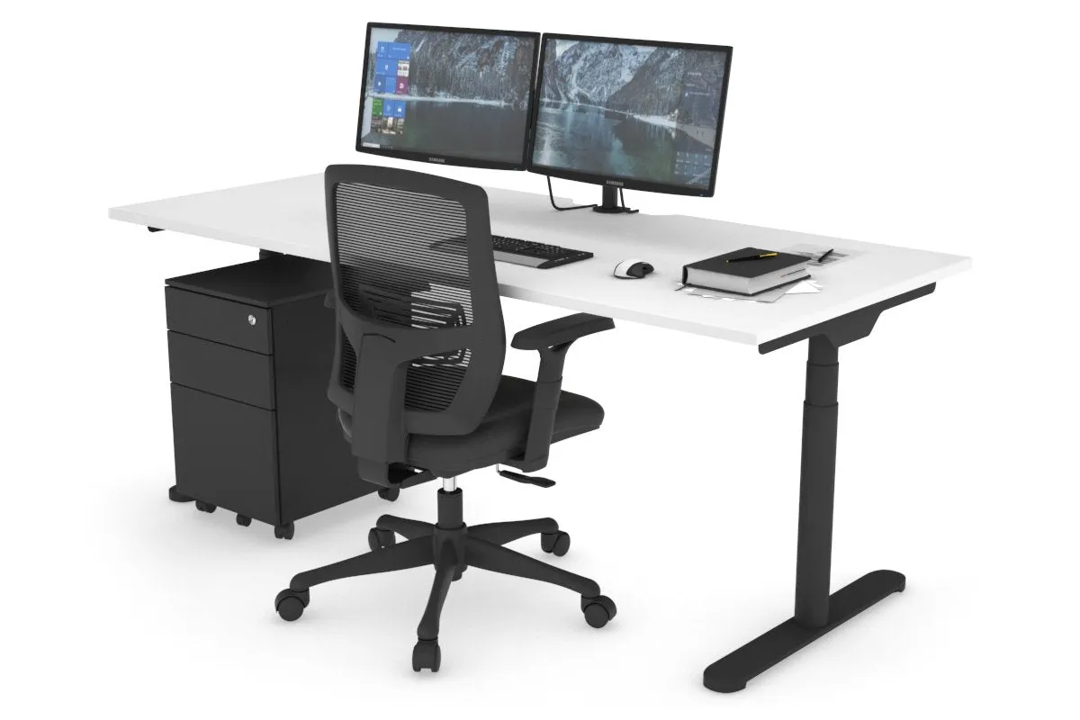 Flexi Premium Height Adjustable Single Workstation [1800L x 800W with Cable Scallop]