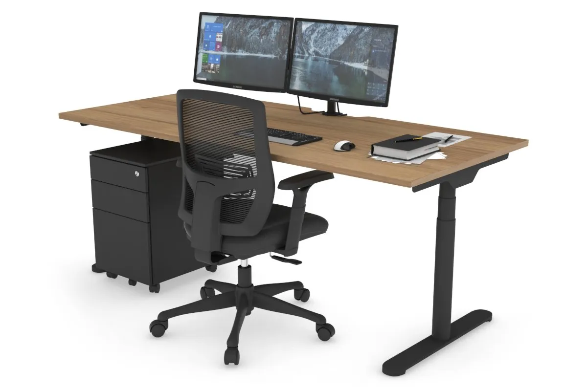 Flexi Premium Height Adjustable Single Workstation [1800L x 800W with Cable Scallop]