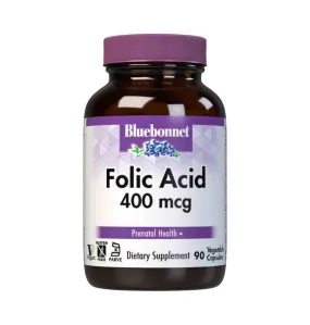 Folic Acid 400 mcg, 90 vcap