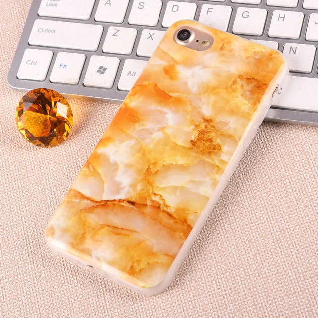 For Apple iPhone 7 6 6s Plus 5 5S SE Luxury Marble Stone Case Soft TPU Back Cover Capa Coque Fundas Phone Cases For iPhone7 Plus