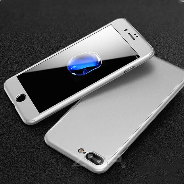 For Apple iPhone 7 6 6s Plus Luxury 360 Degree Protection Mobile Phone Case Capa Cover Coque Nano Glass case for iPhone6 7 Cases